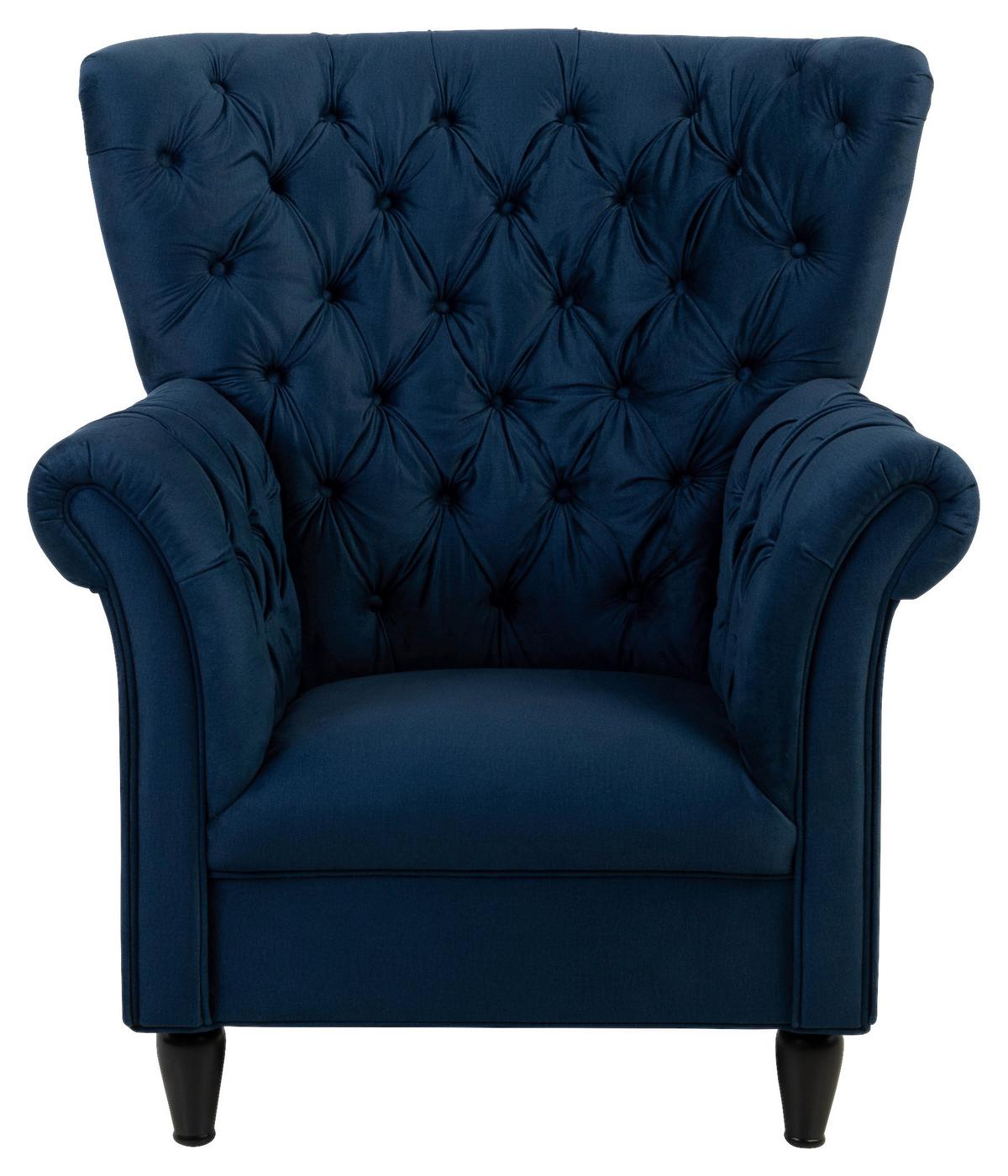 Fotelja Cupido - tamno plava/crna, Design, tekstil/drvo (96/112/86cm) - Mömax