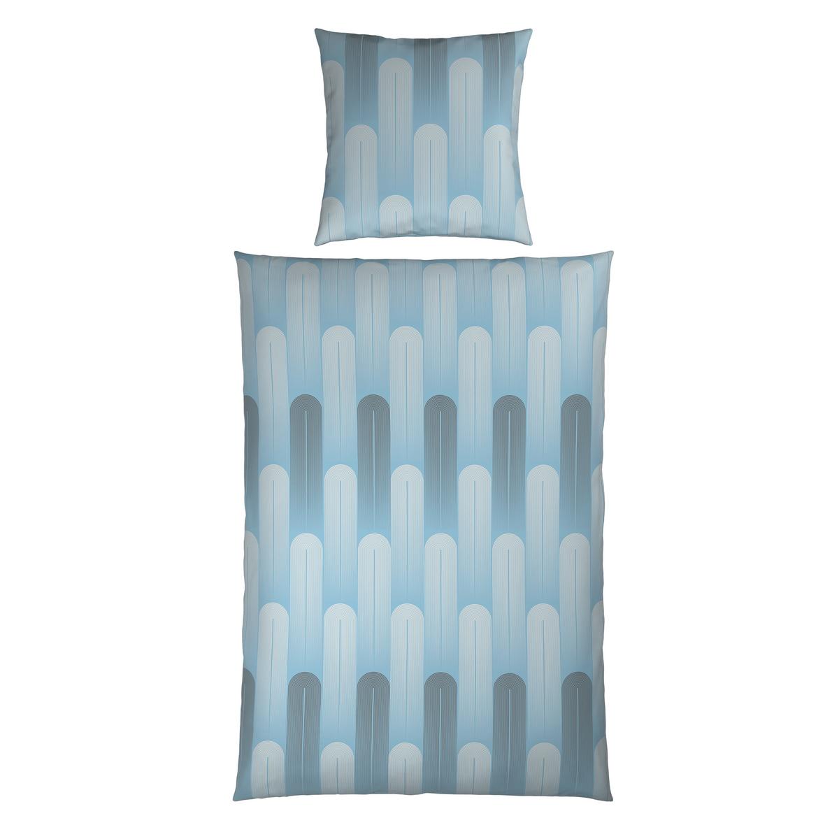 Bettwäsche Veix Blau/Grau ca. 135x200cm - Blau/Grau, Textil (135/200cm) - Mömax