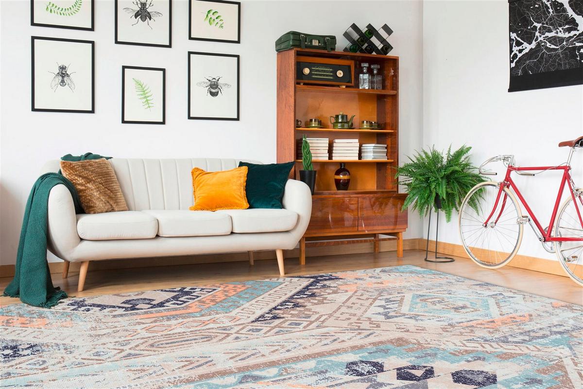 FLACHWEBETEPPICH INDIANA 200 MULTI / BLAU - Blau/Multicolor, Konventionell, Textil (160/230cm) - Kayoom