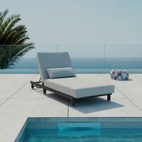 Gartenliege Marina Hellgrau Metall/Textil inkl. Abdeckung - Hellgrau, MODERN, Textil/Metall (195/30/84cm) - Bessagi Garden