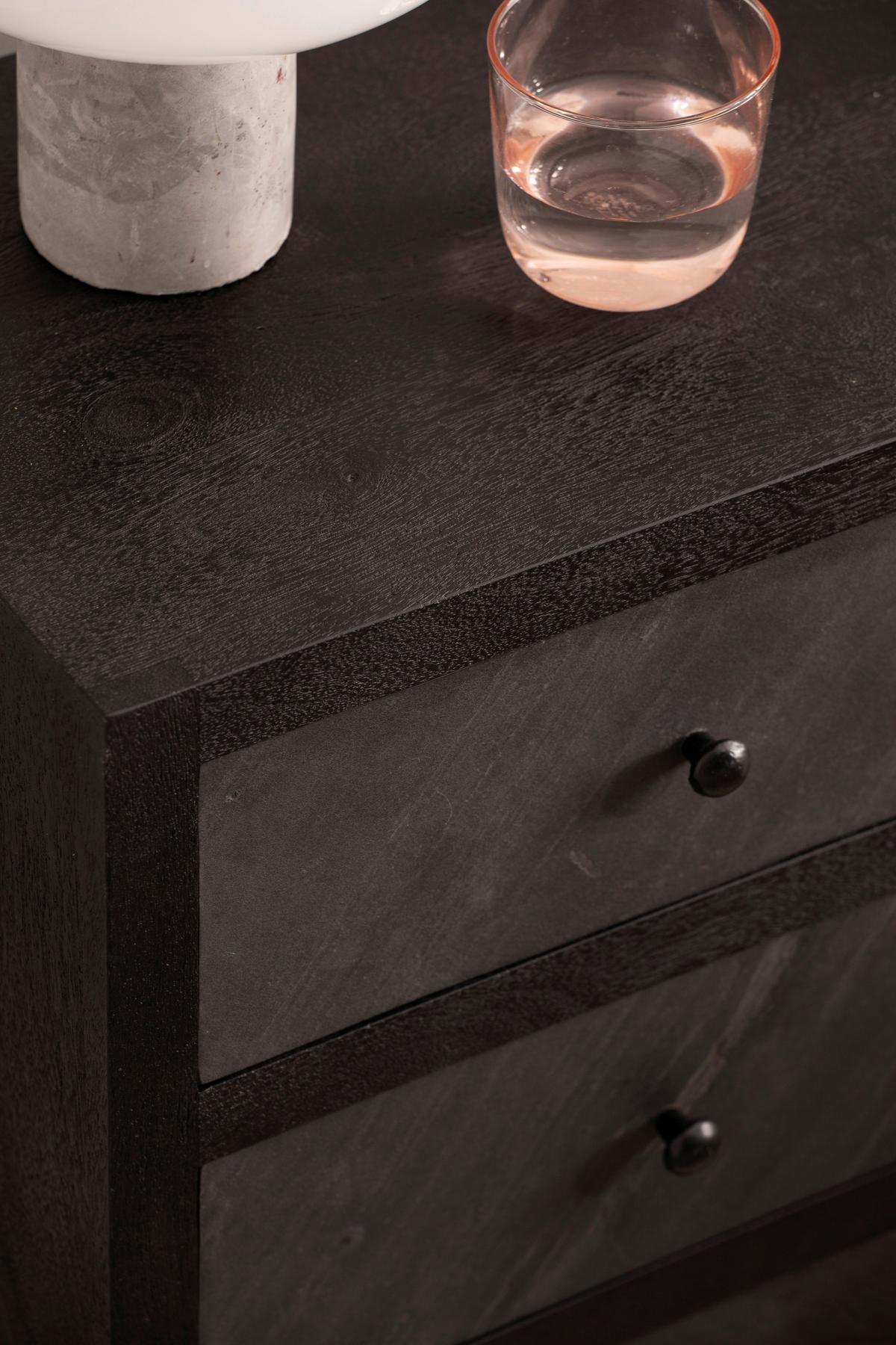 NACHTKÄSTCHEN WL6.768 - Schwarz, Lifestyle, Holz/Metall (40/60/30cm) - MID.YOU