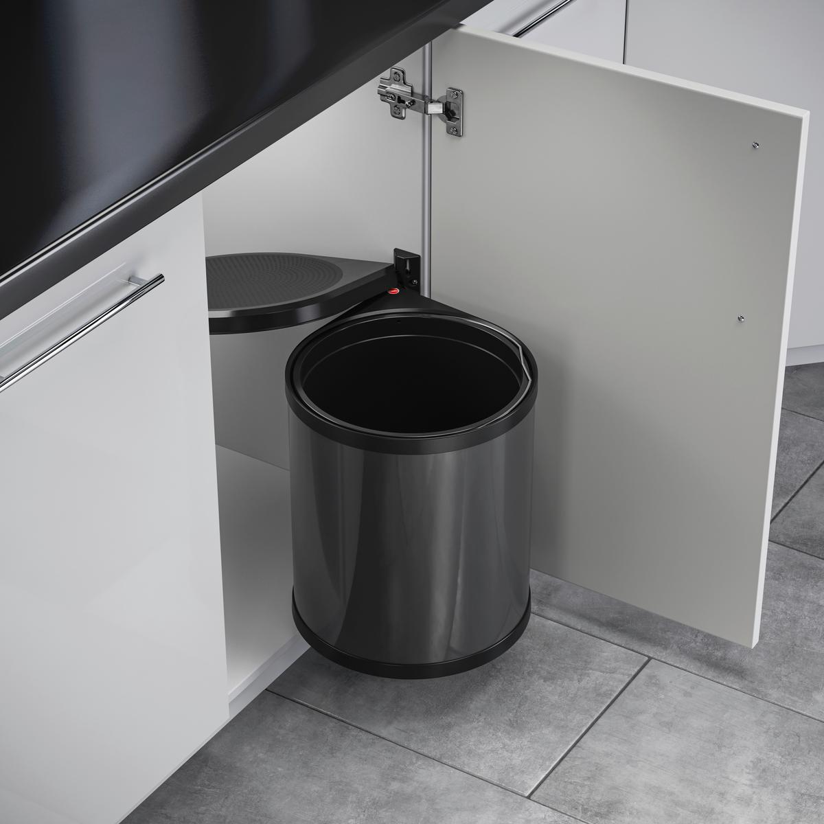 SORTOWNIK ODPADÓW 3515071  -TOP- - czarny/szary, Basics, tworzywo sztuczne/metal (29,0/30,4/36,5cm) - Hailo