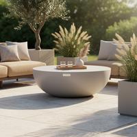 Loungetisch Chronos Faserbeton Hellgrau - Hellgrau, KONVENTIONELL, Stein (87/87/35cm) - Gardenson