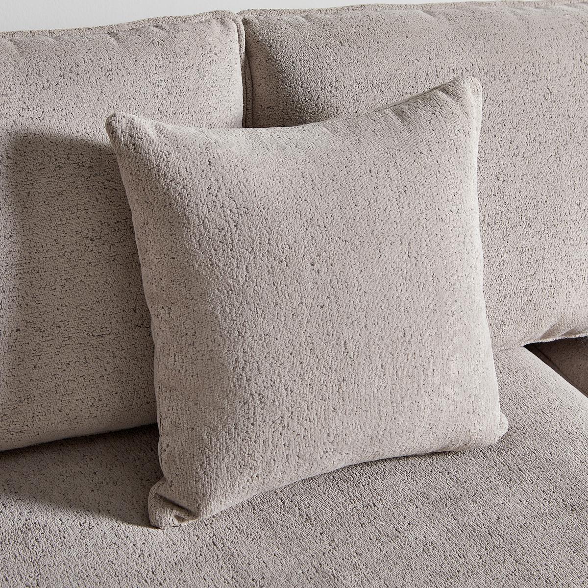 Wohnlandschaft Nilas Beige Webstoff - Beige/Schwarz, MODERN, Holz/Textil (335/65/154cm) - Bessagi Home