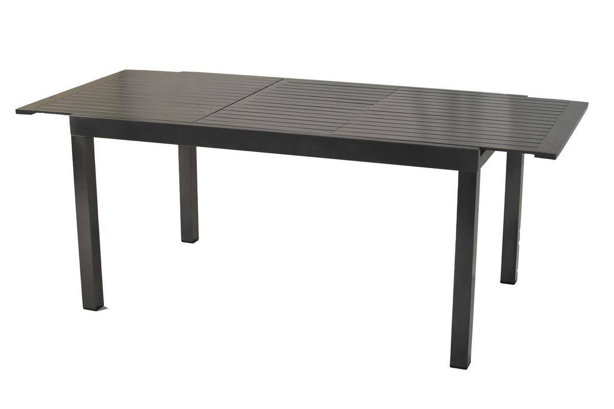 Gartentischgruppe Siros 5-tlg. Graphitfarben - Graphitfarben, KONVENTIONELL, Textil/Metall - Gardenson