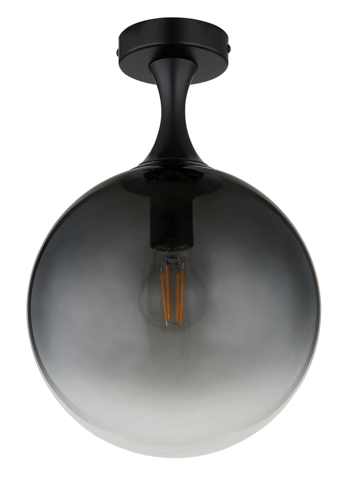DECKENLEUCHTE 15885D - Schwarz, Design, Glas/Metall (25/37,5cm) - Globo