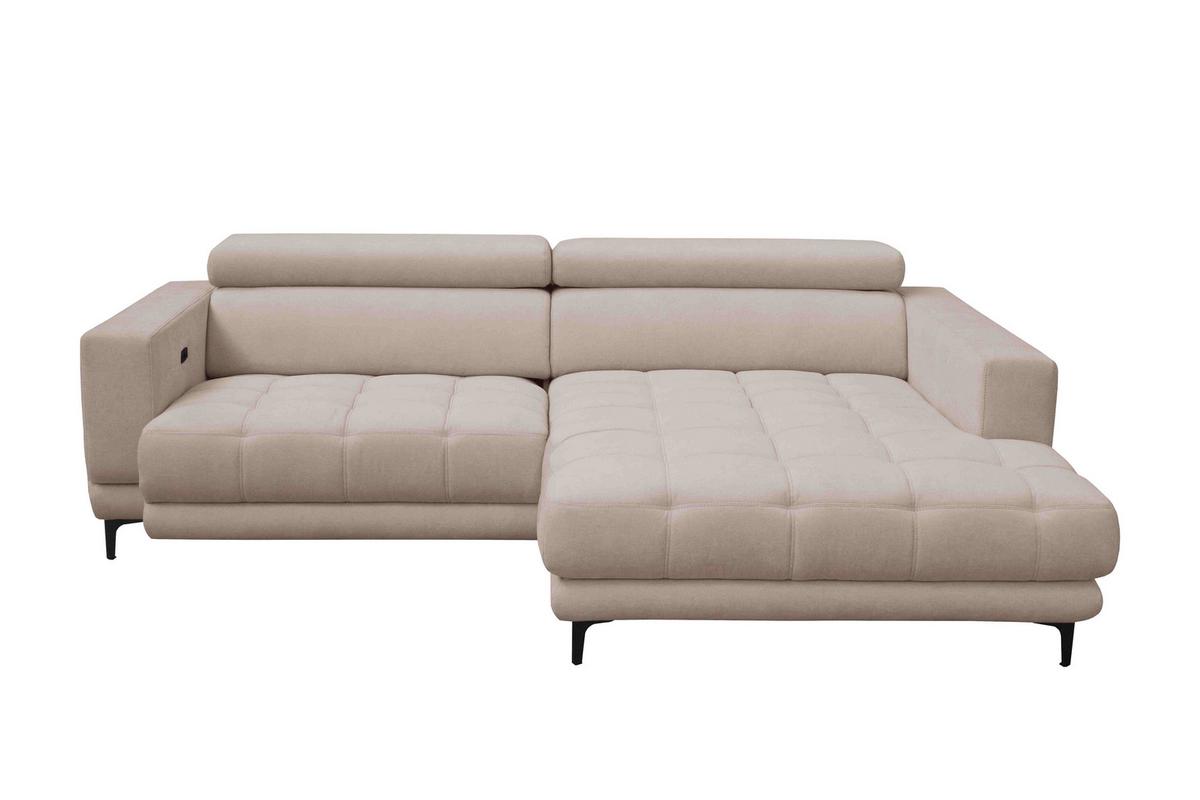 Sarokkanapé Aspen - bézs, Konventionell, faalapú anyag/textil (264/192cm)