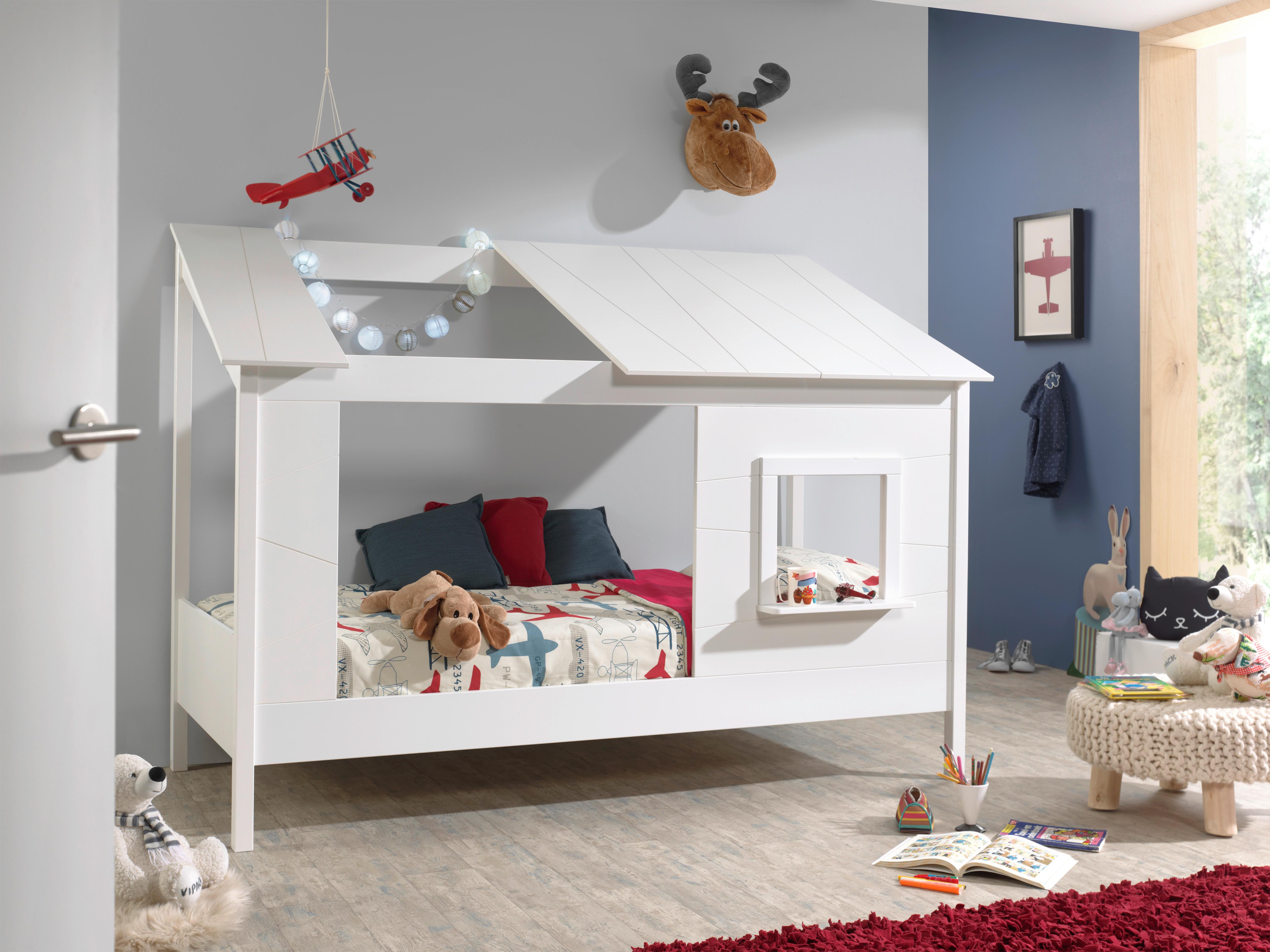 Hausbett Baumhaus 90x200 cm Weiß - Weiß, KONVENTIONELL, Holzwerkstoff (90/200cm) - Vipack