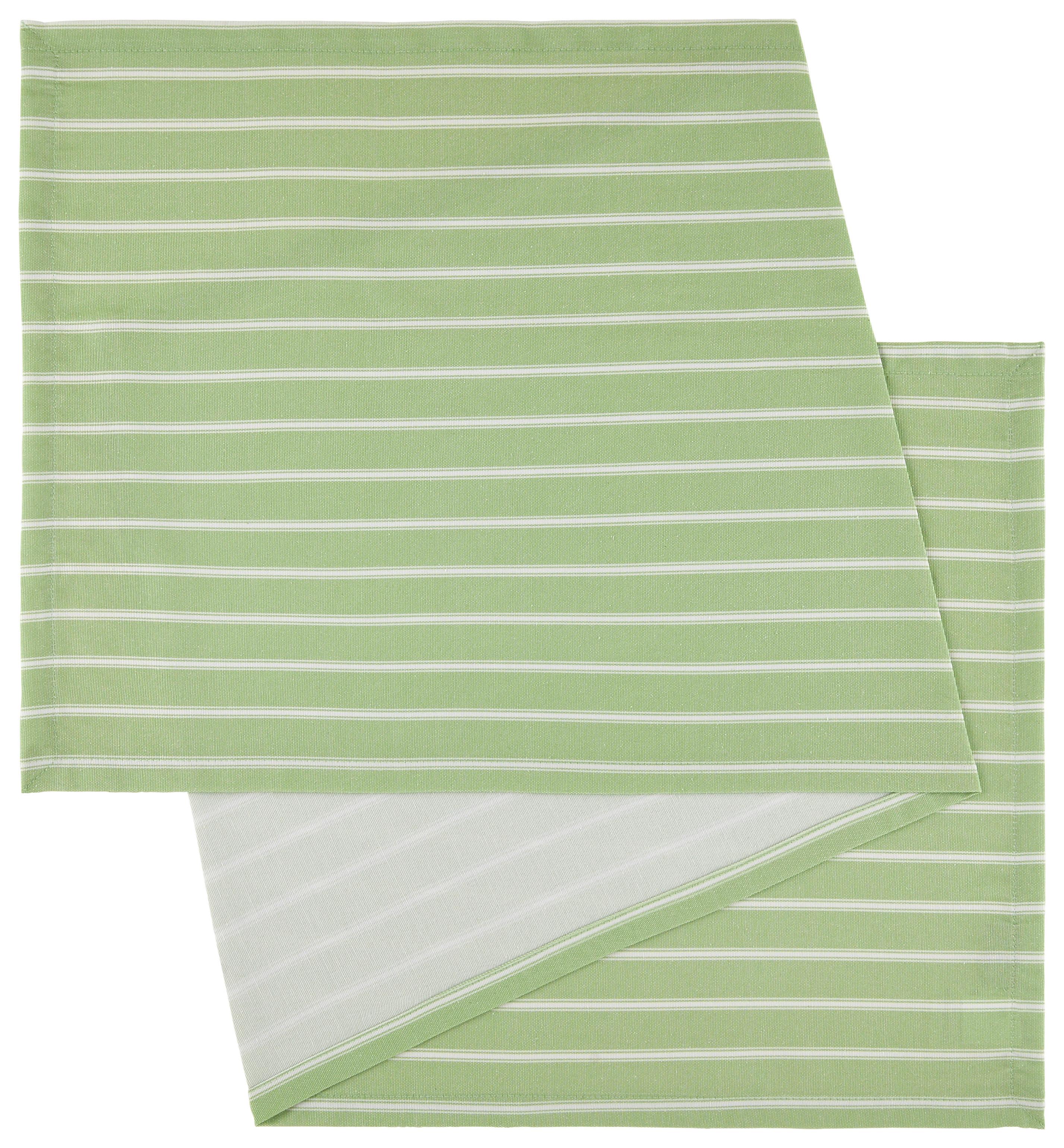 Tischläufer Steffi in Grün ca. 45x150cm - Weiß/Grün, KONVENTIONELL, Textil (45/150cm) - Mary's