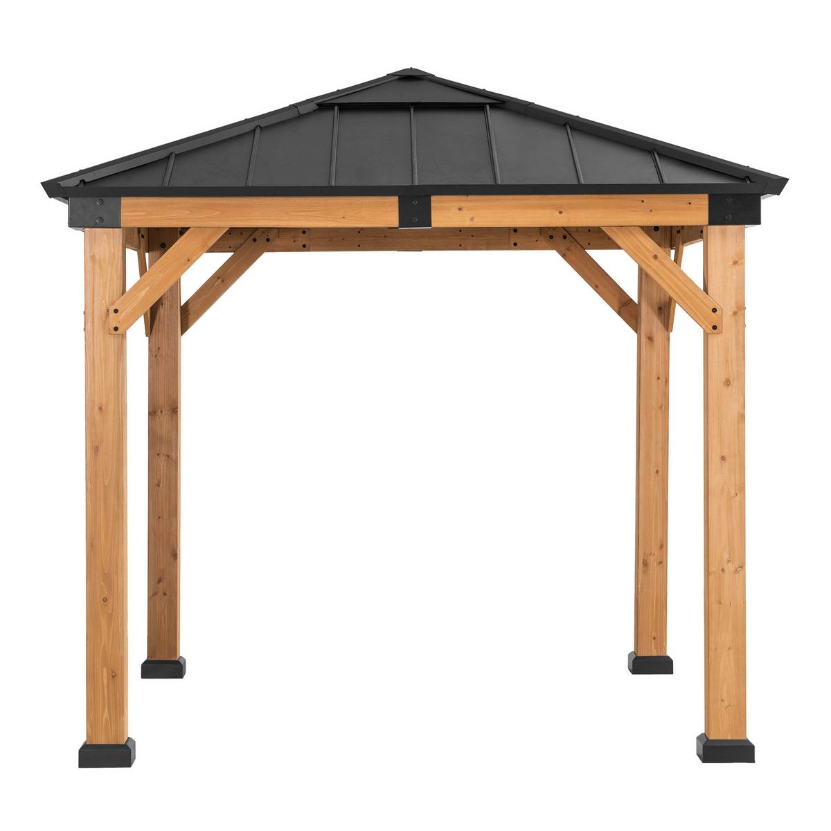 Pavillon Gazebo Rapi Anthrazit/Naturfarben - Anthrazit, Basics, Metall (273/274/273cm) - Modante