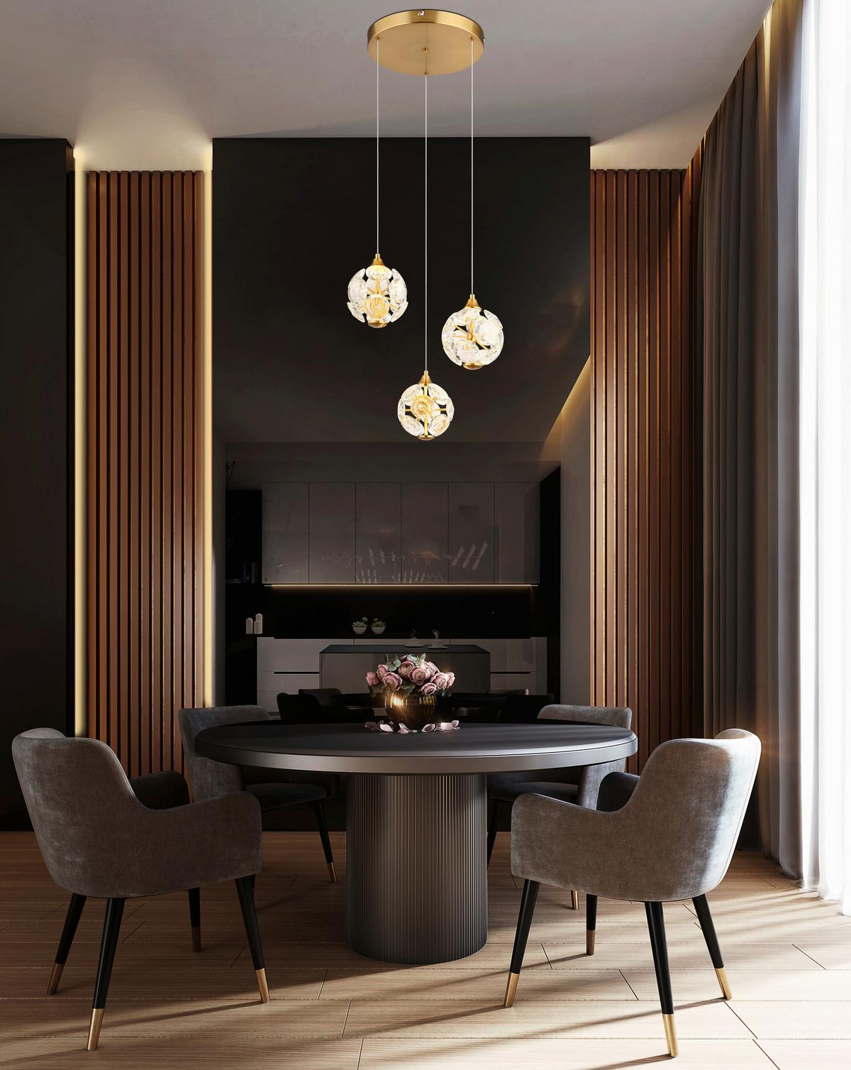 LED-HÄNGELEUCHTE 16047-3H VIRINA - Klar/Transparent, Konventionell, Glas/Kunststoff (42/15cm) - Globo