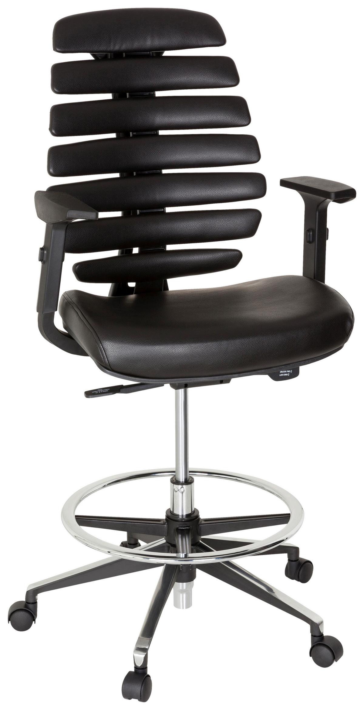 Pisarniški Stol Ergo Line Ii Work, Črna - črna/barve aluminija, Moderno, kovina/umetna masa (62/131/65cm) - MID.YOU