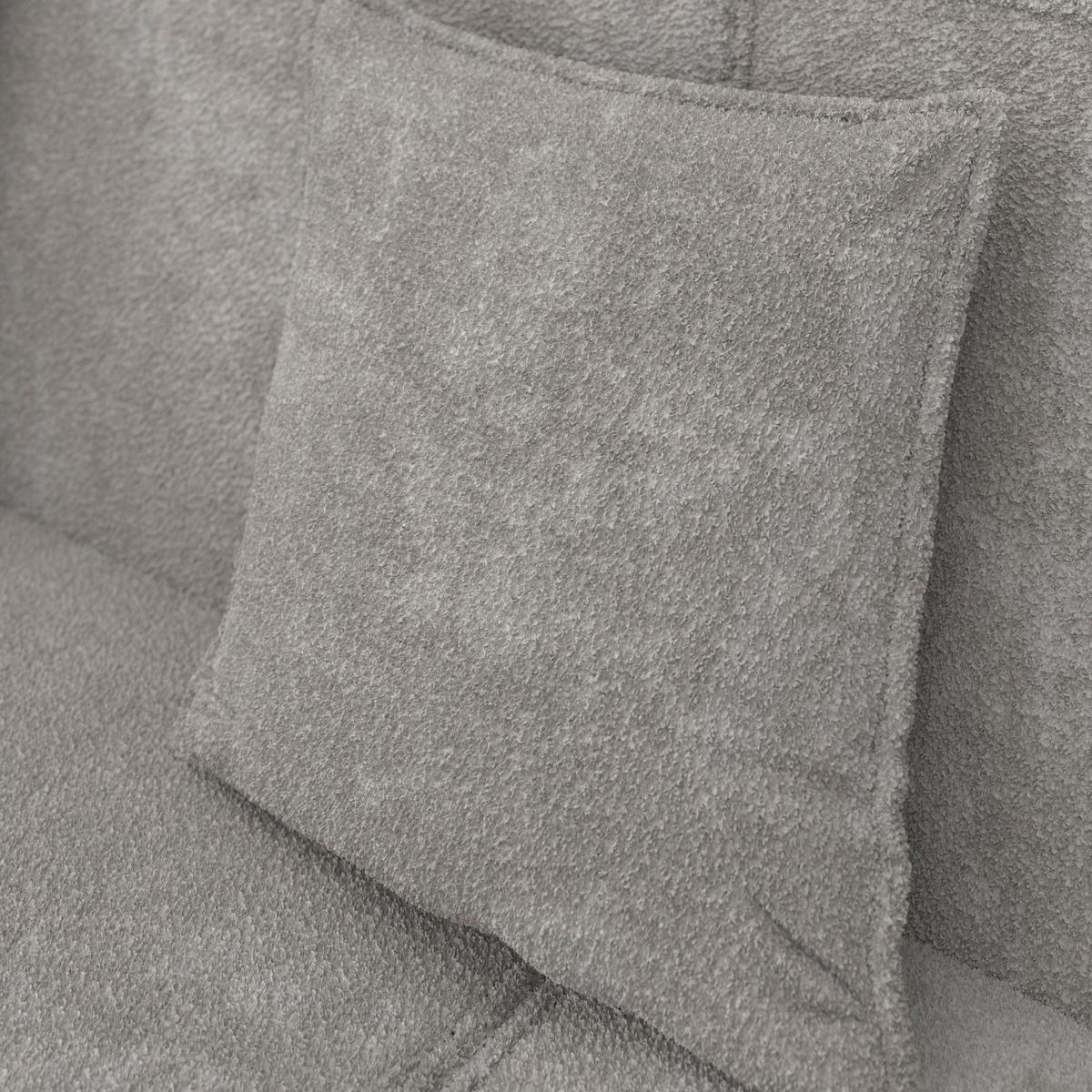 Wohnlandschaft Milo Bouclé Hellgrau - Hellgrau/Schwarz, MODERN, Holz/Holzwerkstoff (310/83/148cm) - Bessagi Home