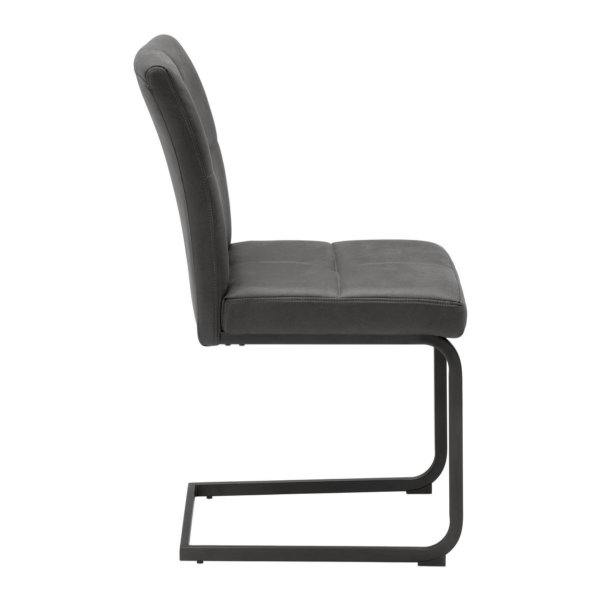 Scaun cantilever COOPER - negru/gri, Modern, metal/textil (45/93/60cm) - Mömax