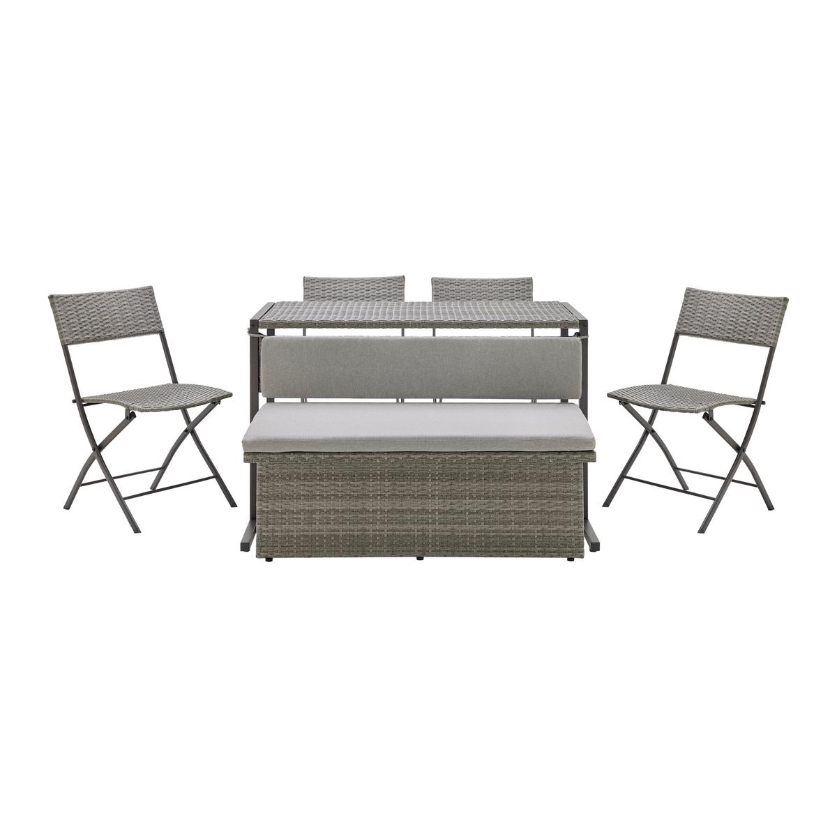 Set balcon Mario - gri-maro, Modern, plastic/metal (120/75/105cm) - Bessagi Garden