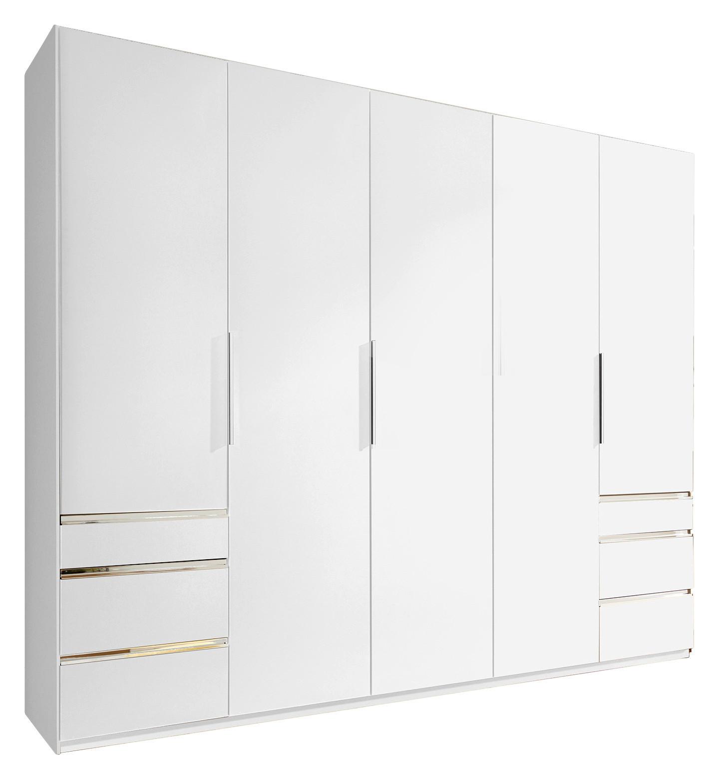 Drehtürenschrank Level 36A ca. 250x216x58 cm Alpinweiß - Chromfarben/Weiß, MODERN, Holzwerkstoff/Kunststoff (250/216/58cm) - MID.YOU