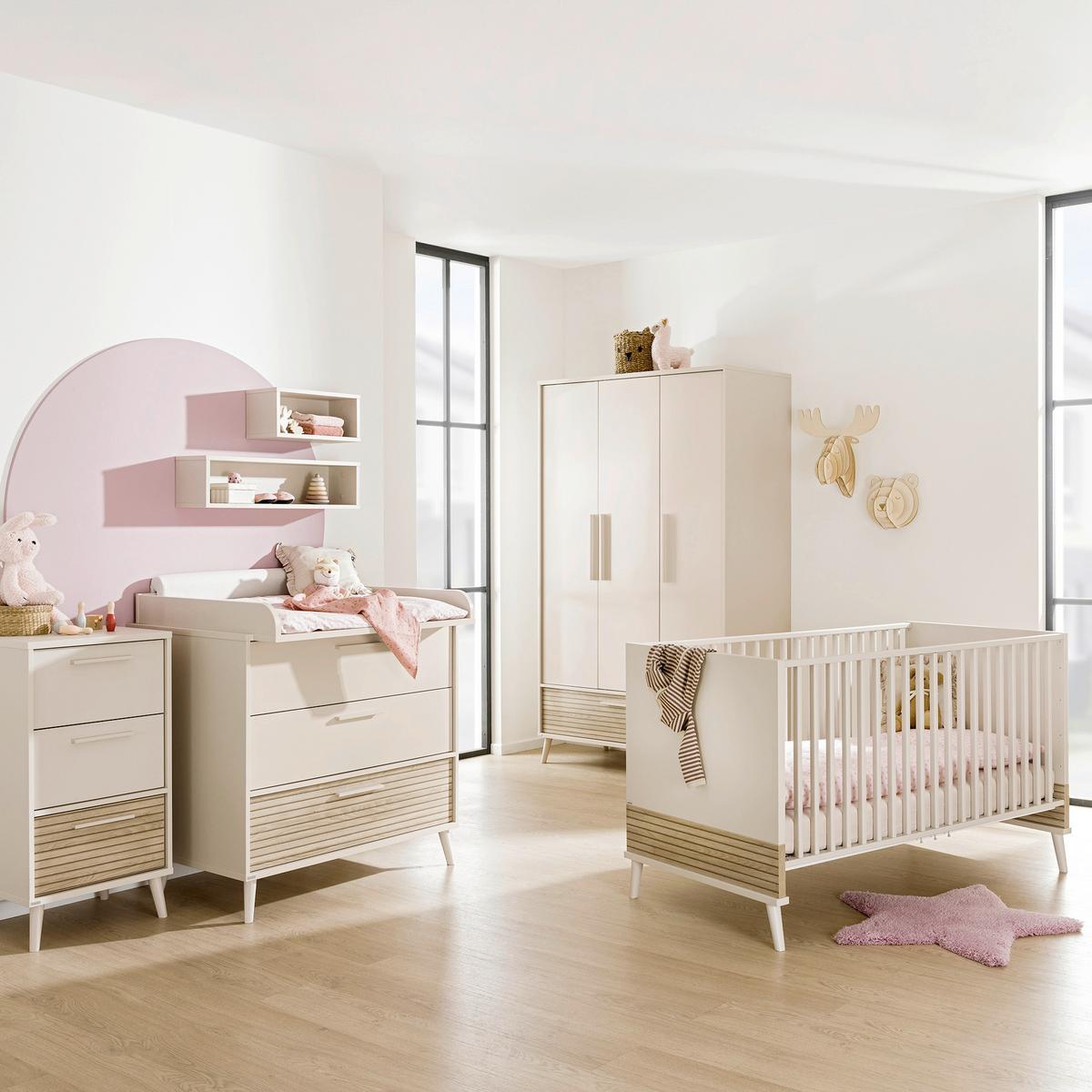 ŁÓŻKO SZCZEBELKOWE EEFJE BABYBETT - beżowy, Basics, materiał drewnopochodny (146,8/76,3/87,6cm) - Paidi