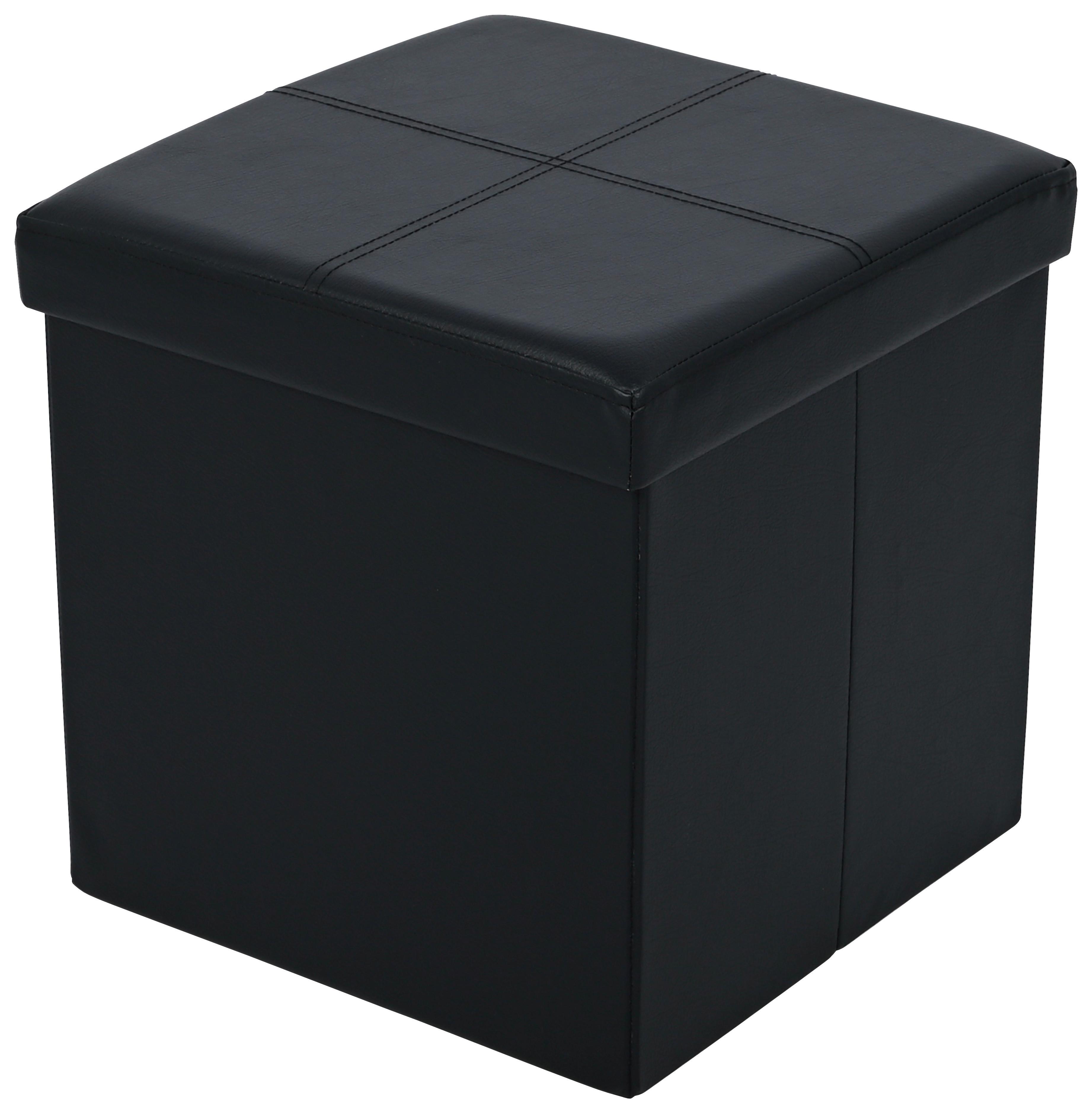 Taburet OLIVER 1 - negru, Modern, textil/material pe bază de lemn (38/38/38cm) - Modern Living
