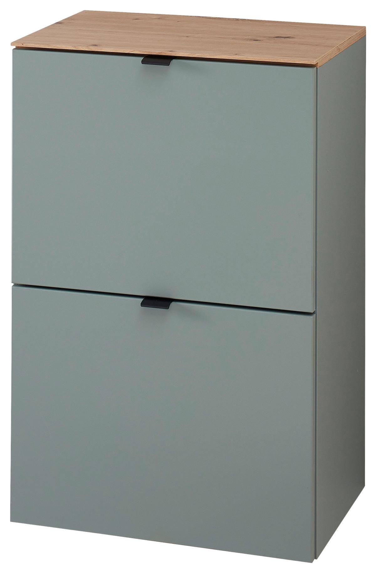 SZAFKA UCHYLNA NA BUTY DIANA - czarny/szałwiowy, Design, materiał drewnopochodny/metal (55/84/37cm) - Voleo