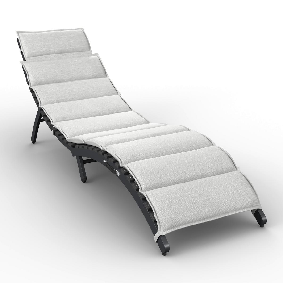 Gartenliege Belinda Grau Aluminium/Outdoorstoff - Dunkelgrau/Grau, MODERN, Kunststoff/Textil (180/54/70cm) - Bessagi Garden