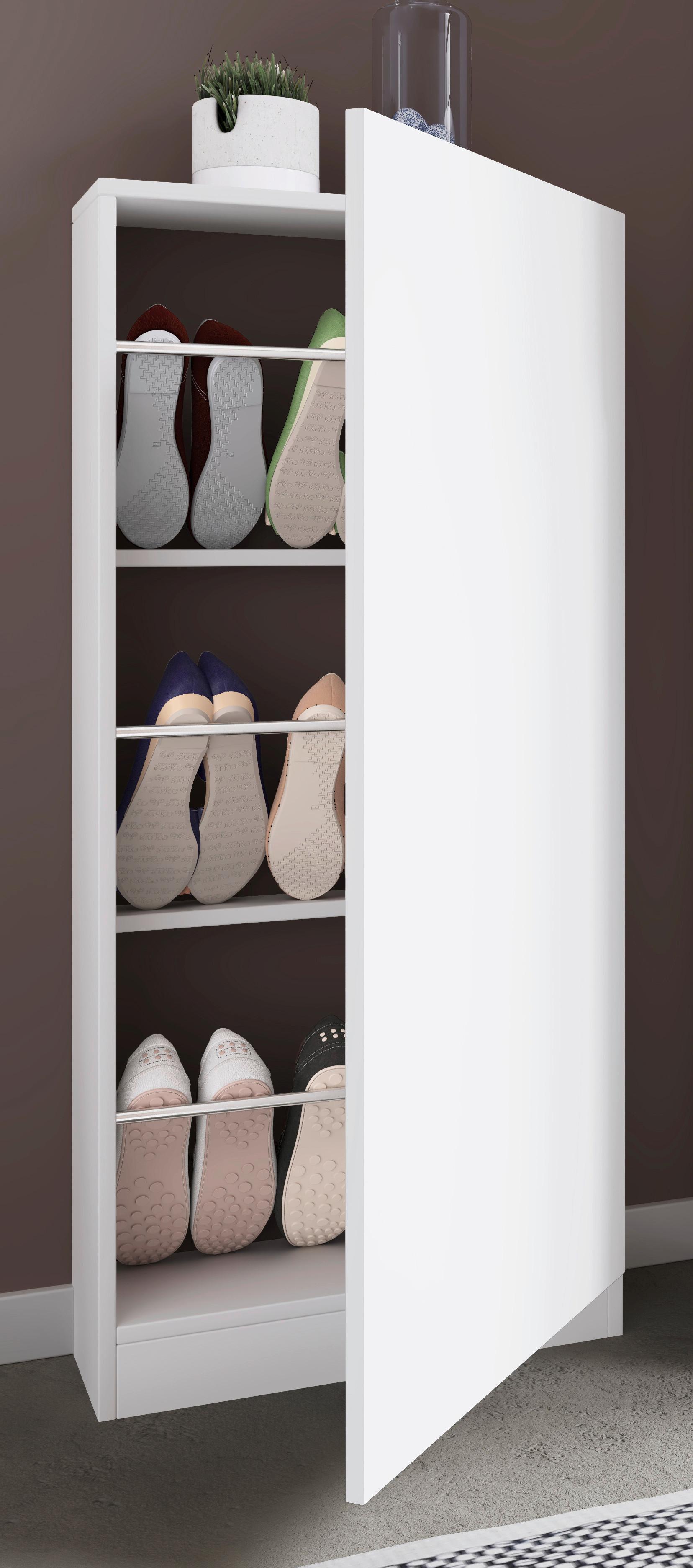 Schuhschrank FULISA Weiß ca. 50x112x17 cm - Weiß, Design, Holzwerkstoff (50/112/17cm) - MID.YOU