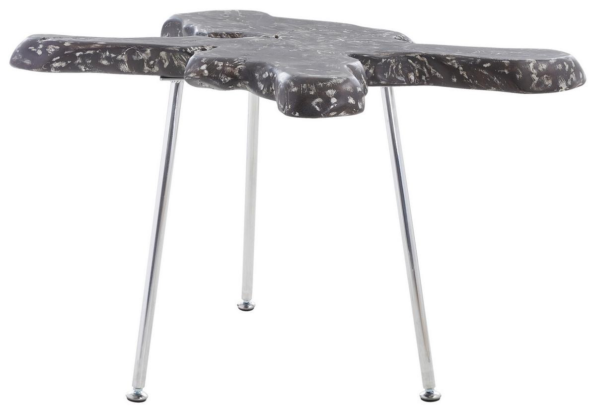 STOLIK BOCZNY UNIQUE - czarny/kolor aluminiowy, Lifestyle, metal/drewno (60-75/50/50cm) - Landscape