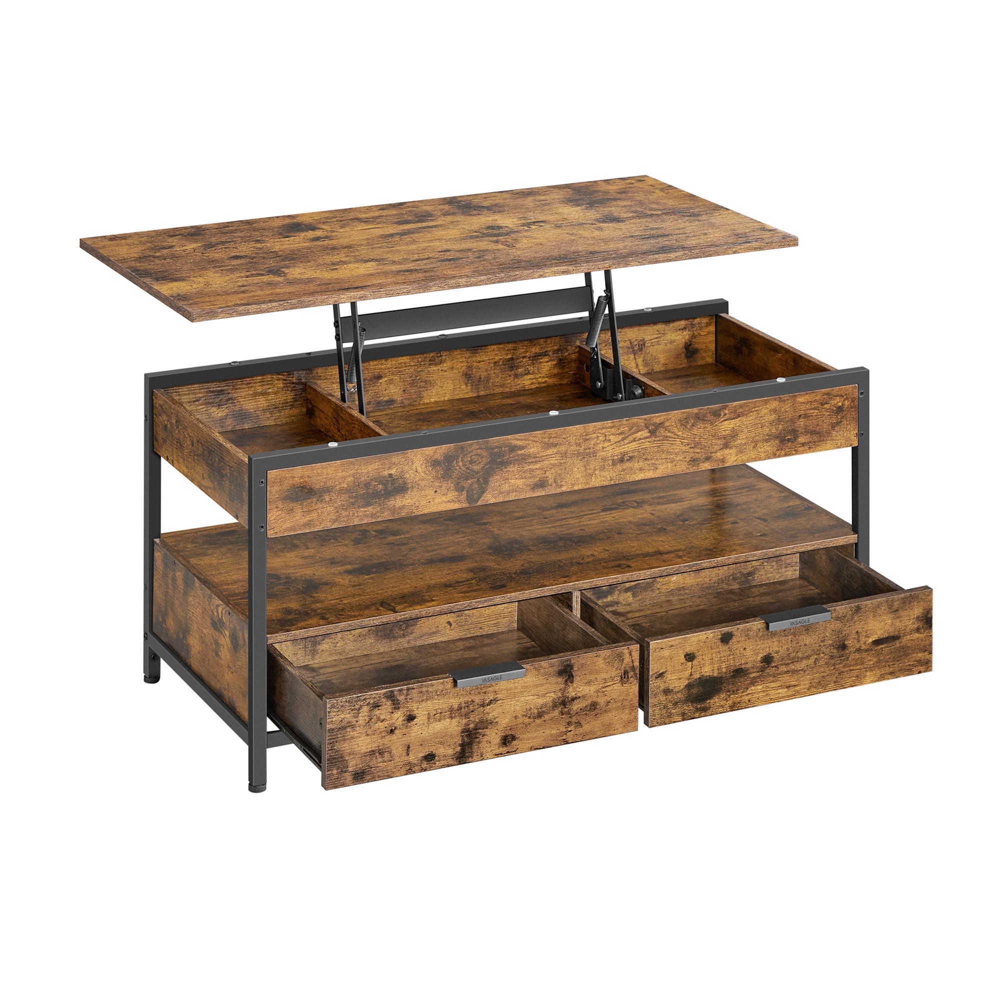 Couchtisch in Braun, Schwarz, rechteckig - Schwarz/Braun, Trend, Holzwerkstoff/Metall (100/50/48-62cm) - MID.YOU