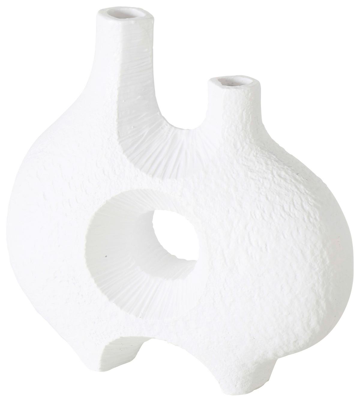 Vase Prado I in Weiß matt - Weiß, MODERN, Kunststoff (20/19/7cm) - Modern Living