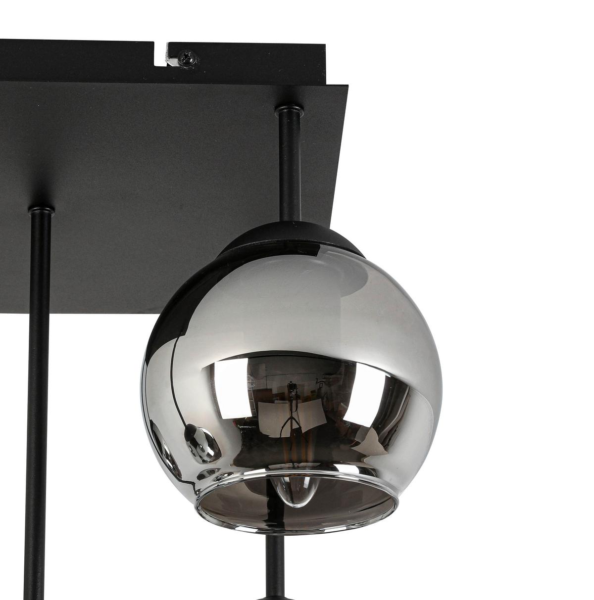 LAMPA SUFITOWA MIA - czarny/kolor chromowy, Trend, tworzywo sztuczne/metal (36/36/42,3cm) - Novel