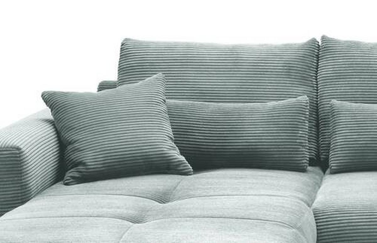 Wohnlandschaft Frederico Hellblau Cord - Chromfarben/Hellblau, MODERN, Holz/Textil (188/302cm) - MID.YOU