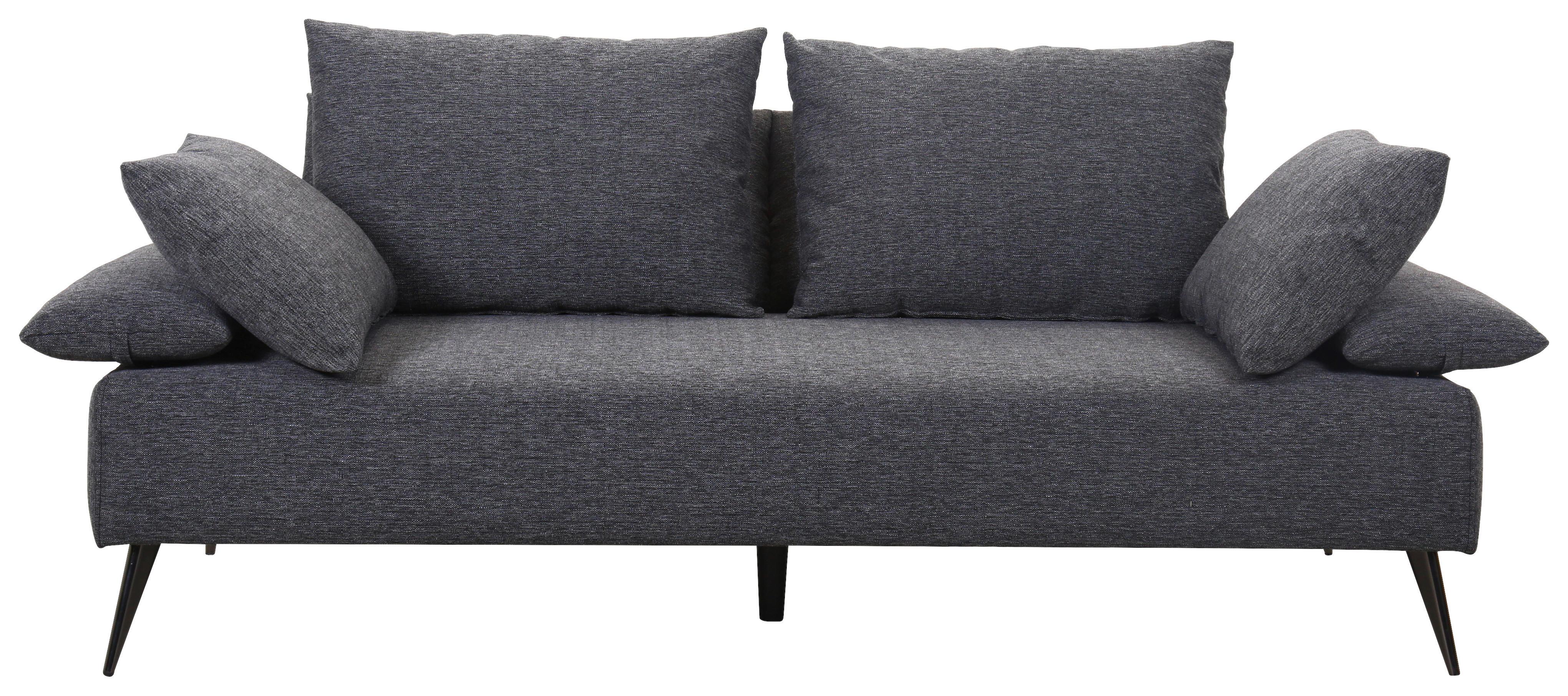 Zofa S Posteljno Funkcijo Genf, Siva - temno siva/črna, Design, kovina/tekstil (207/85/90cm) - Modern Living