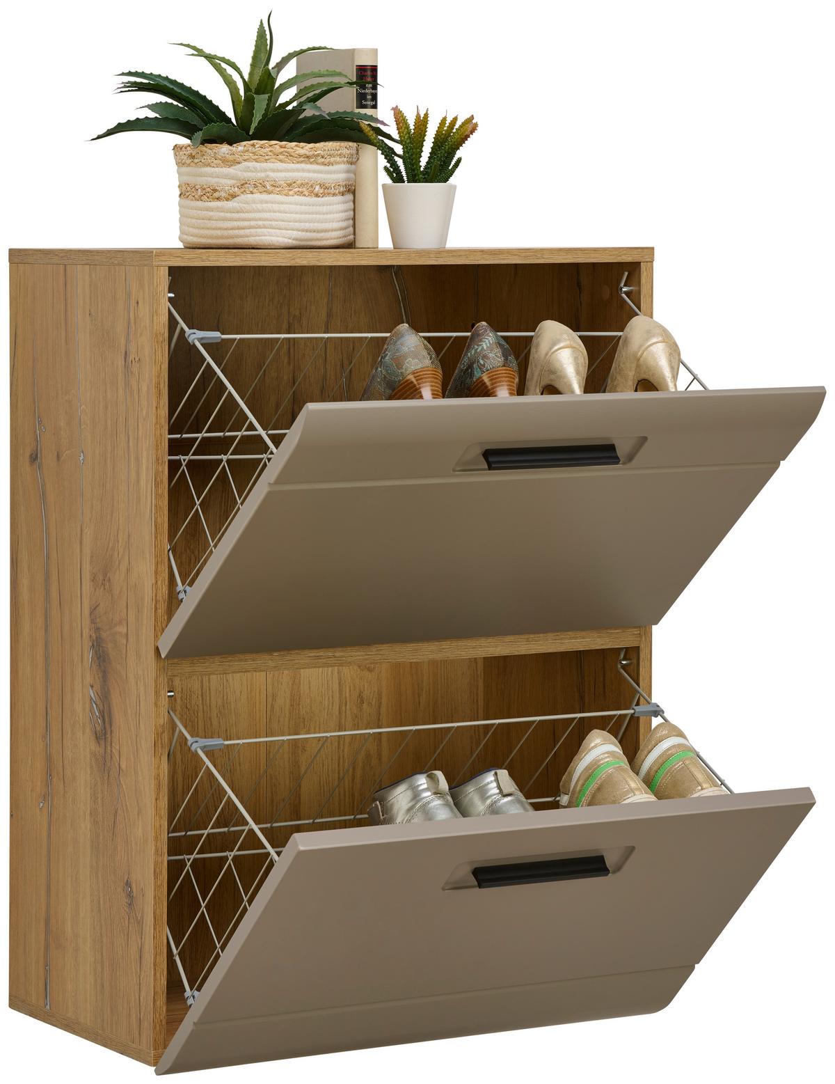 Ormarić Za Cipele Auris - siva/boje hrasta, Moderno (60/82,7/37,1cm) - Modern Living