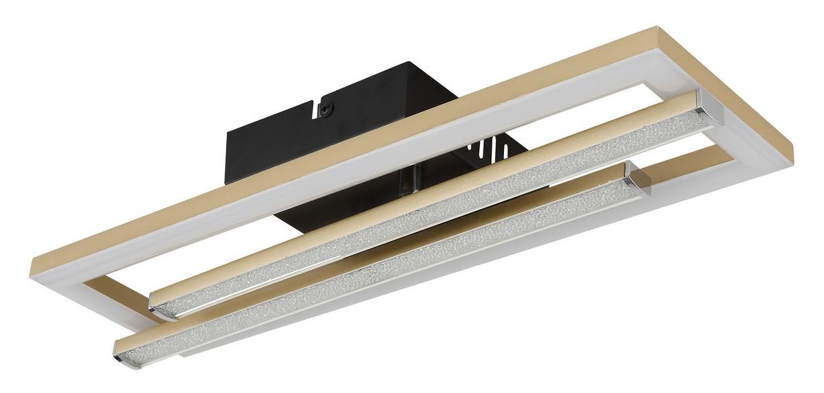 LED-DECKENLEUCHTE 672843G - Klar/Goldfarben, Design, Kunststoff (40/37,5/6,3cm) - Globo