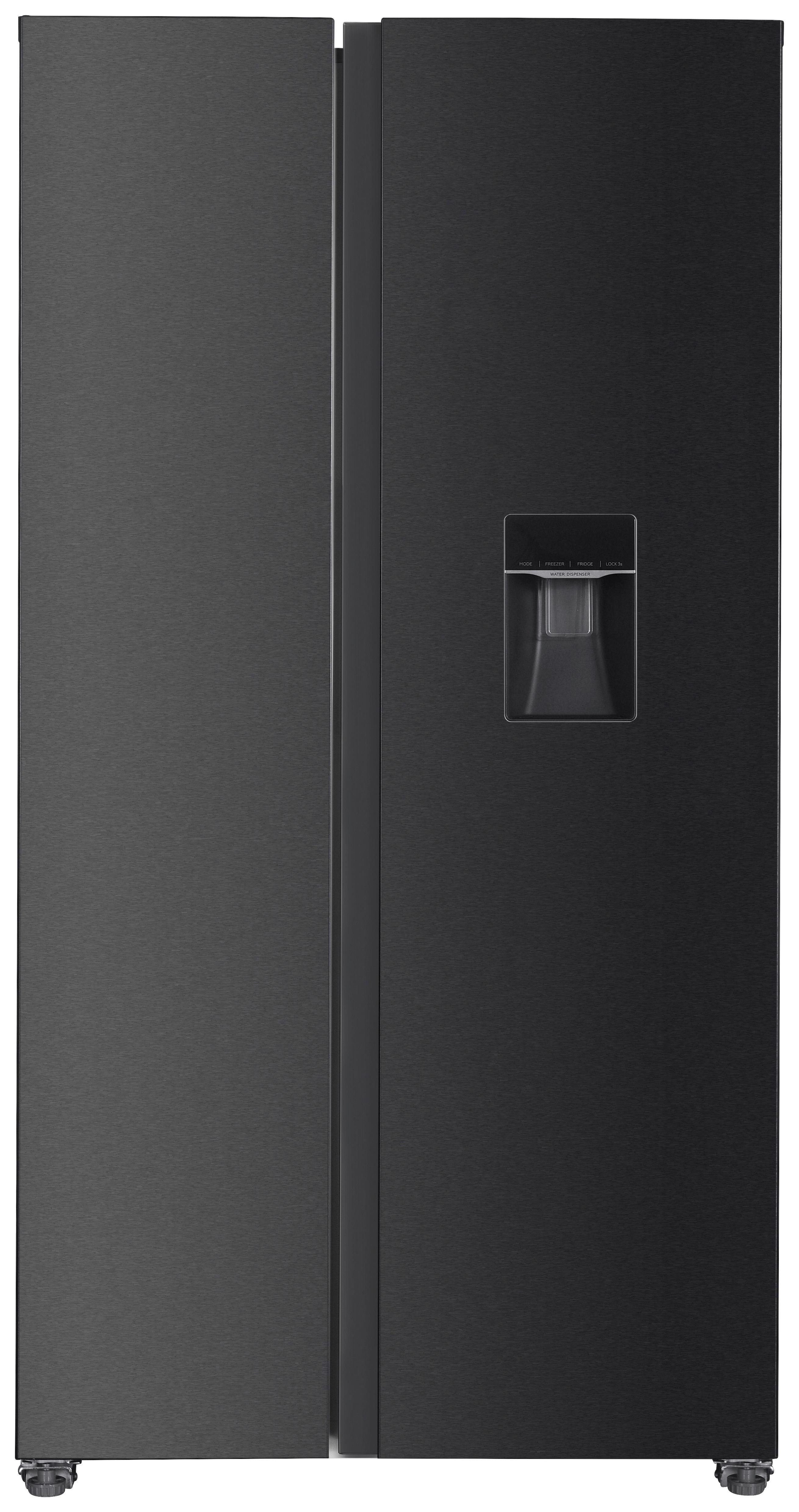 Side-by-Side AC178BSWS-16 Schwarz - Schwarz, Trend, Glas/Kunststoff (91/177/59cm) - Respekta