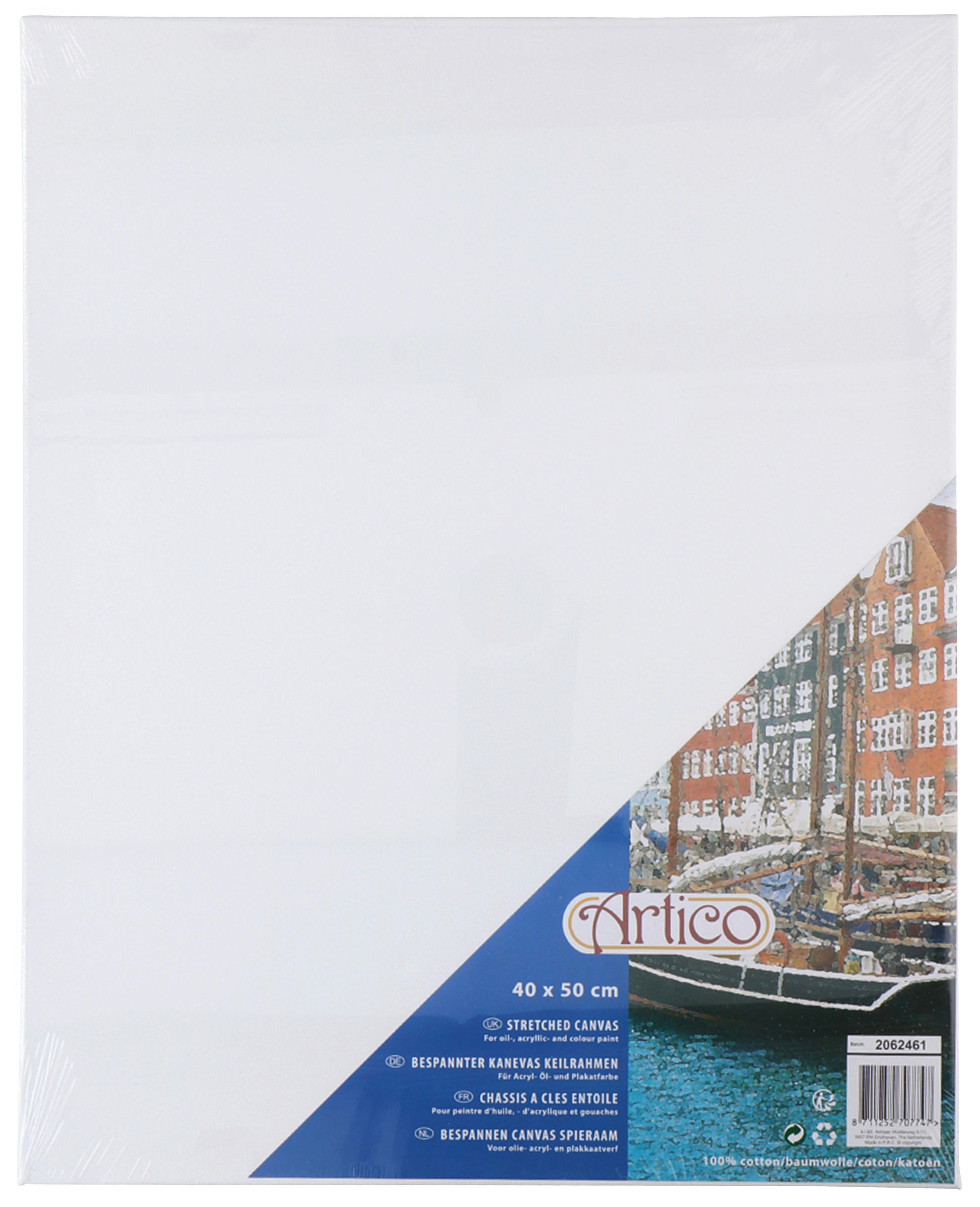 Festővászon Kb. 40/50cm Artico - fehér, textil/fa (40/50cm)