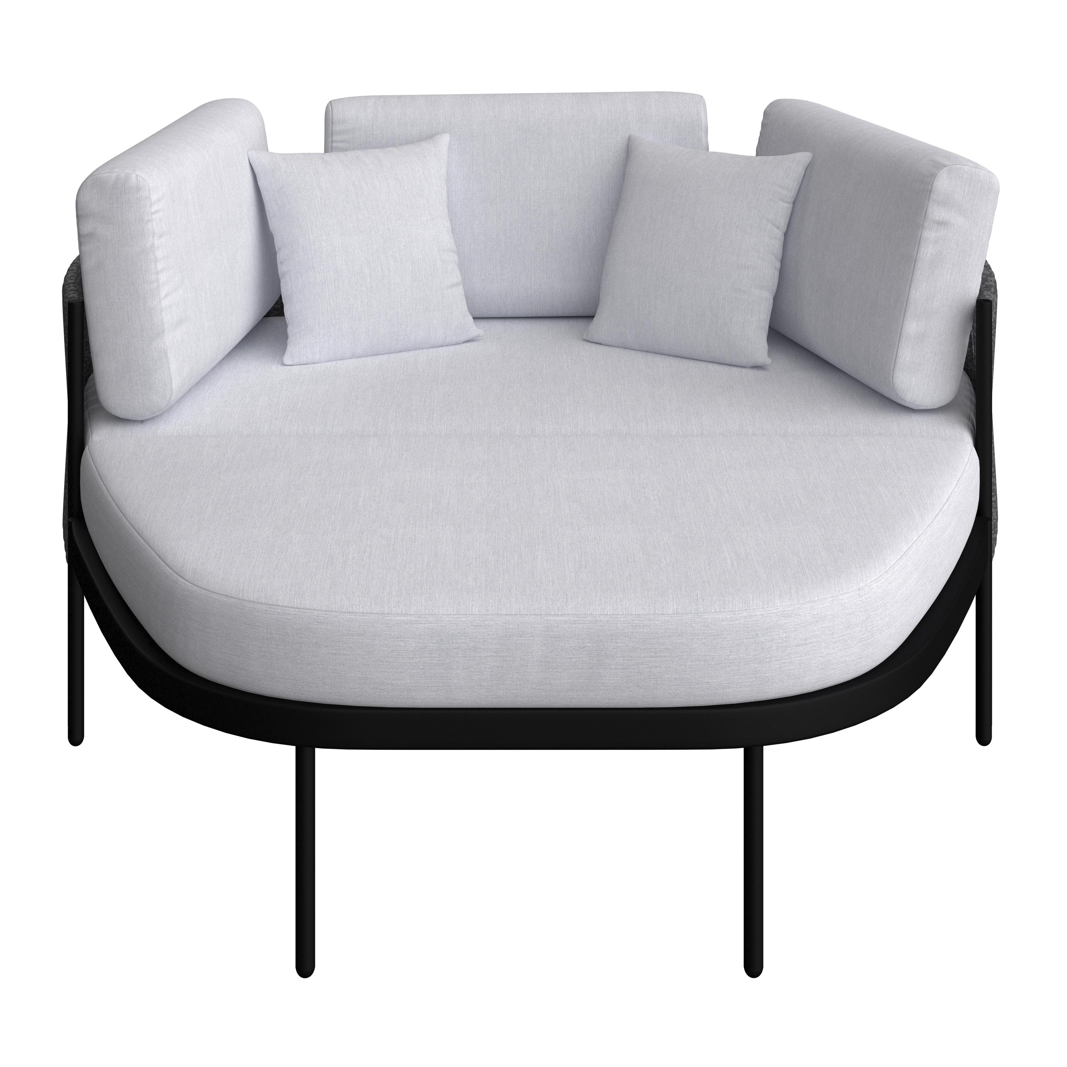 Vrtni Ležalnik / Postelja Lucien, Svetlo Siva - temno siva/črna, Moderno, kovina/tekstil (150/64/76cm) - Bessagi Garden