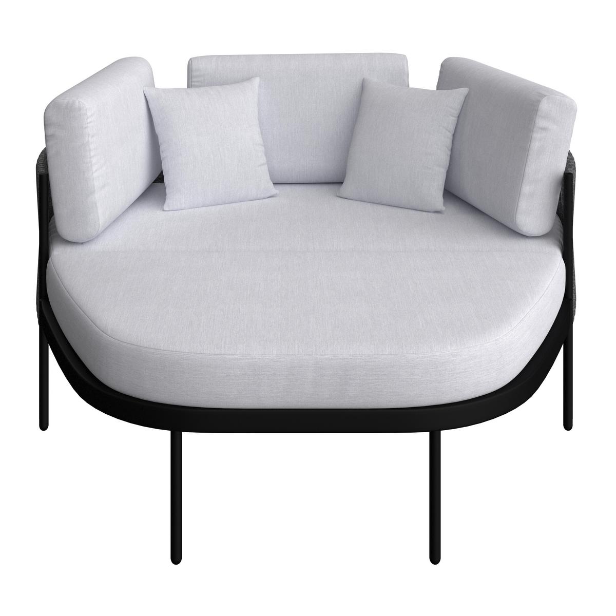 Pat de exterior stil scoică Lucien - gri deschis/gri închis, Modern, metal/textil (150/64/76cm) - Bessagi Garden