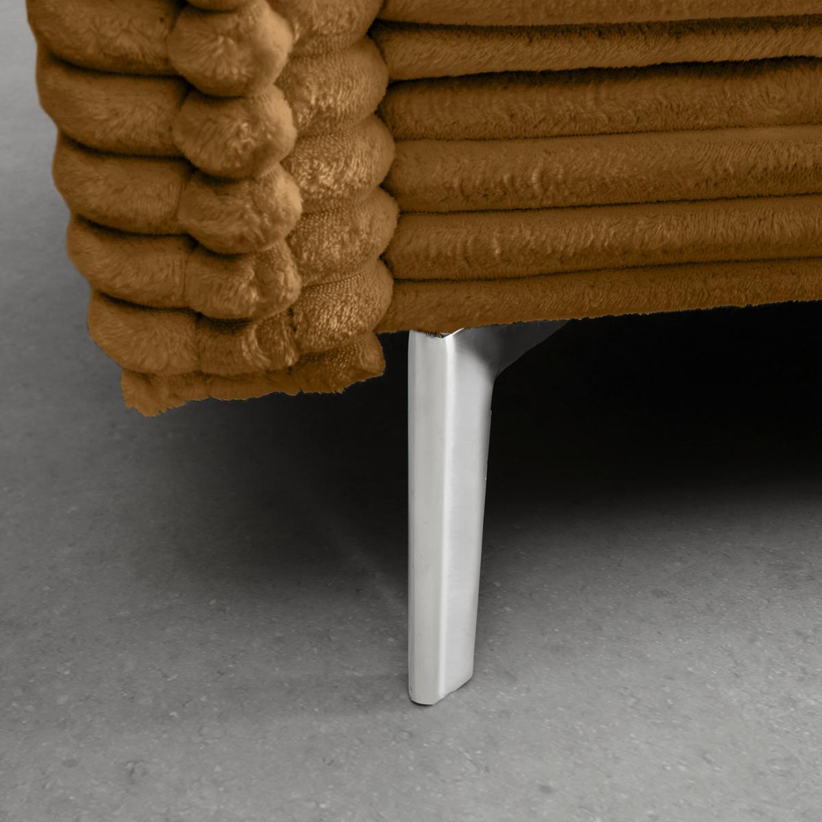 Bigsofa Kiss Senfgelb - Chromfarben/Senfgelb, MODERN, Holz/Metall (241/90/117cm) - Mömax