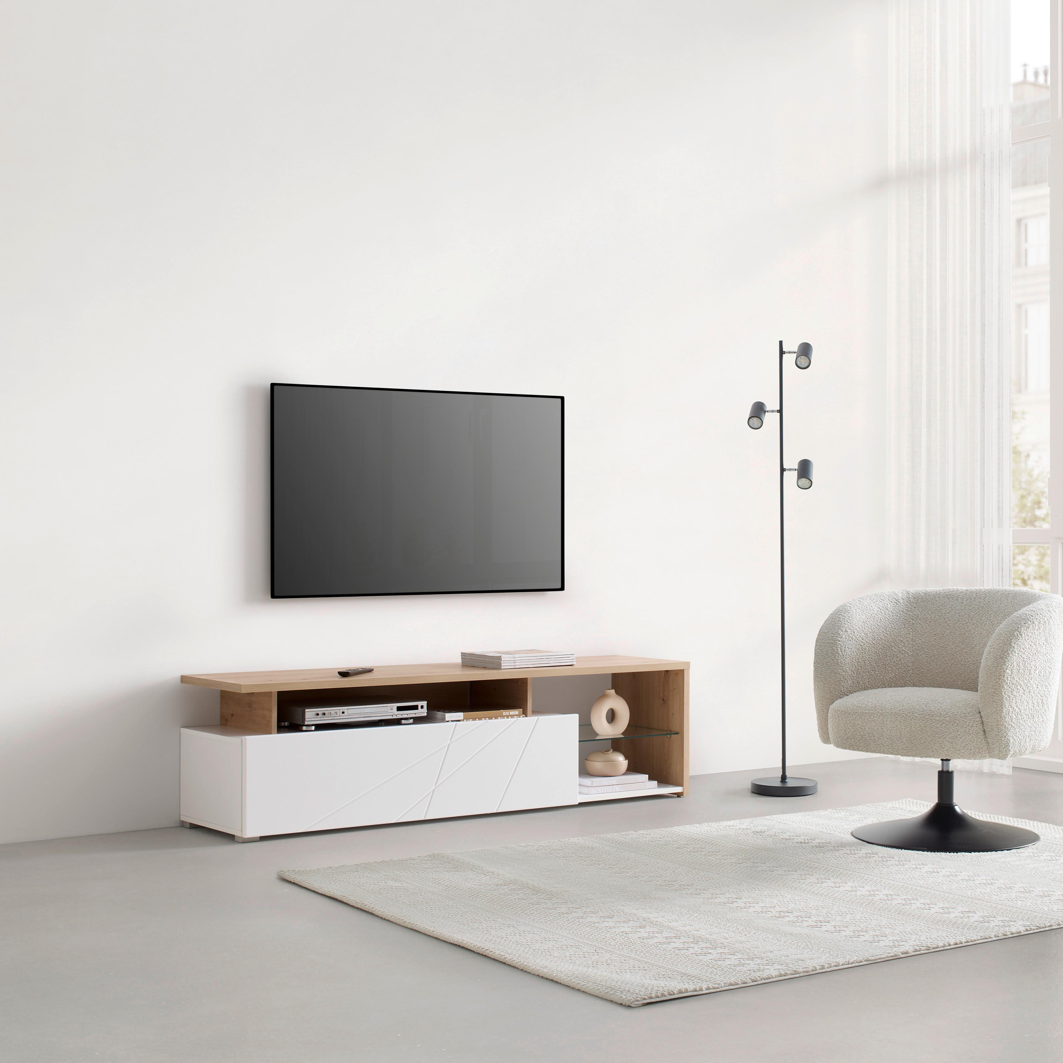 TV-BÄNK ARCTIC - vit/ek Artisan, Modern, trämaterial (170/47/42cm) - Mömax