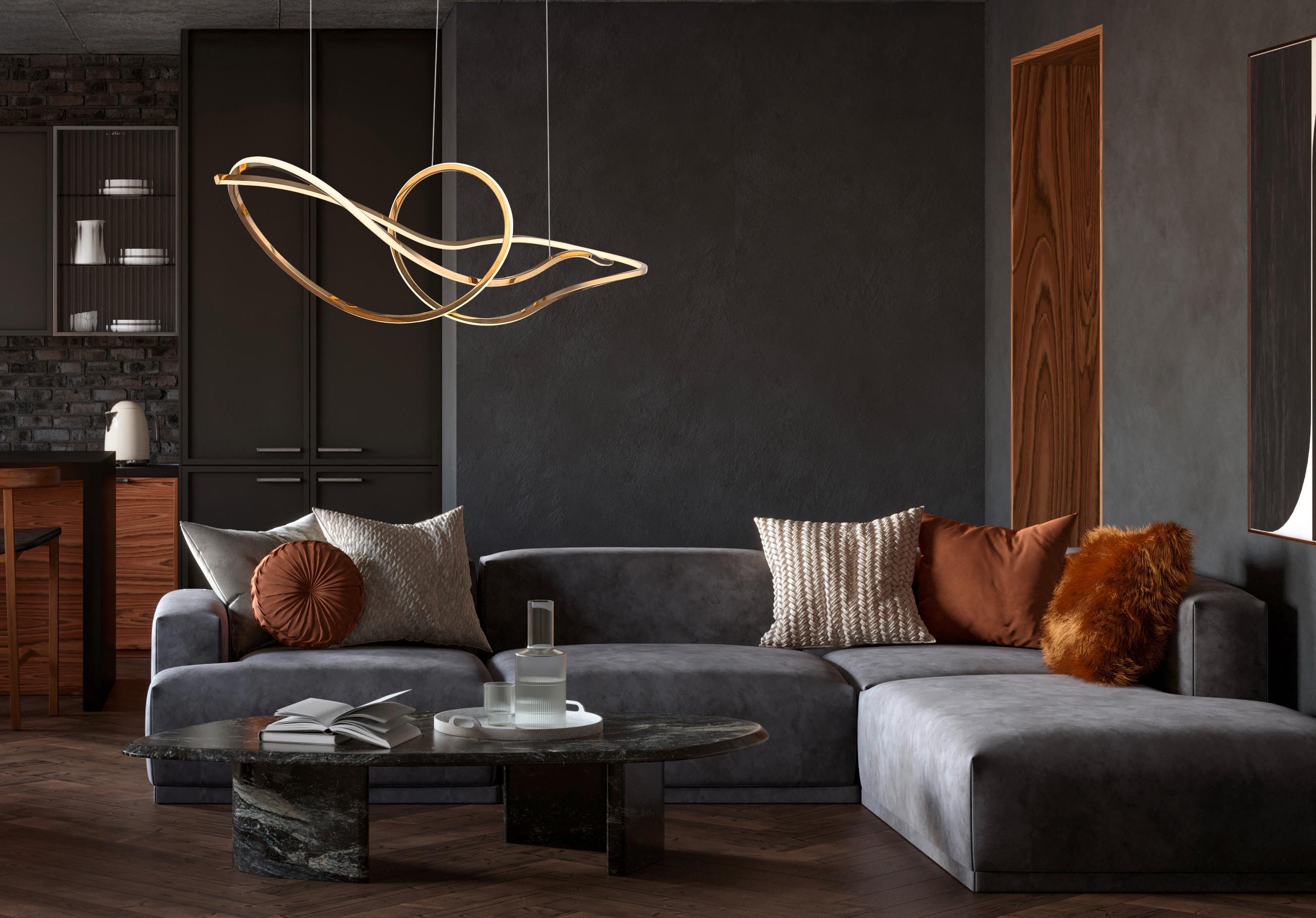 LED-HÄNGELEUCHTE 67340G IDUNA - Chromfarben/Weiss, Design, Kunststoff/Metall (110/33/120cm) - Globo