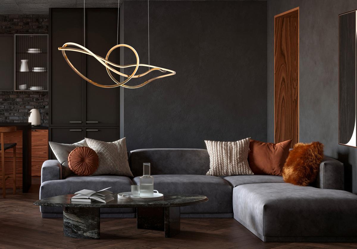 LED-HÄNGELEUCHTE 67340G IDUNA - Chromfarben/Weiss, Design, Kunststoff/Metall (110/33/120cm) - Globo