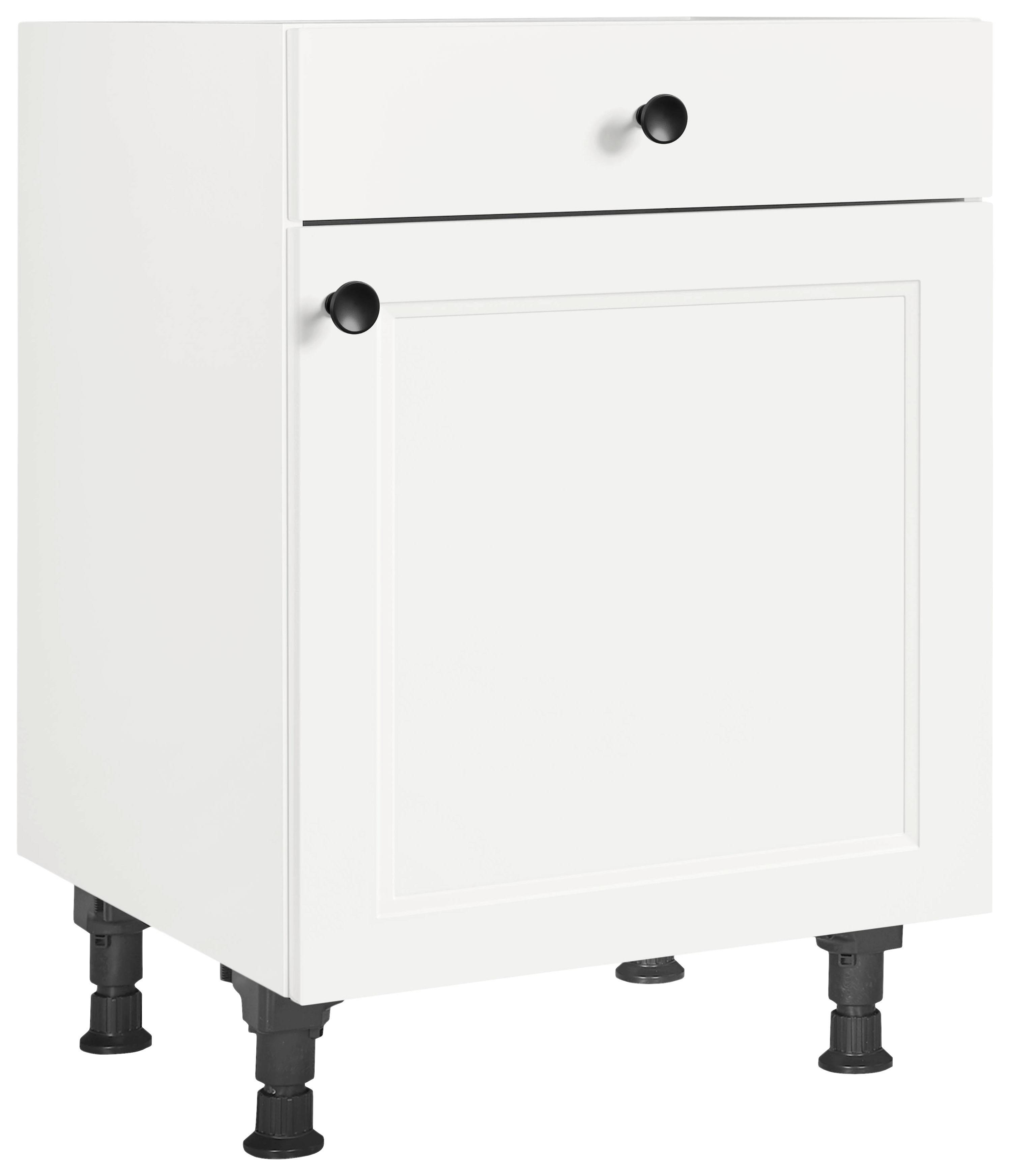 Schubkastenunterschrank Cascada Weiß - Schwarz/Weiß, MODERN, Holzwerkstoff/Metall (60/87/56cm) - Nobilia