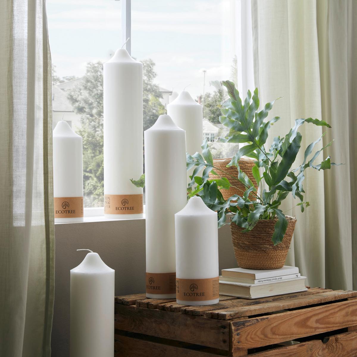 Stumpenkerze Organic in Weiß - Weiß (10/25cm) - ecoTree