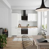 Küchenblock Touch High m. Geräten Weiß - Edelstahlfarben/Eichefarben, MODERN, Holzwerkstoff/Metall (240cm) - Nobilia