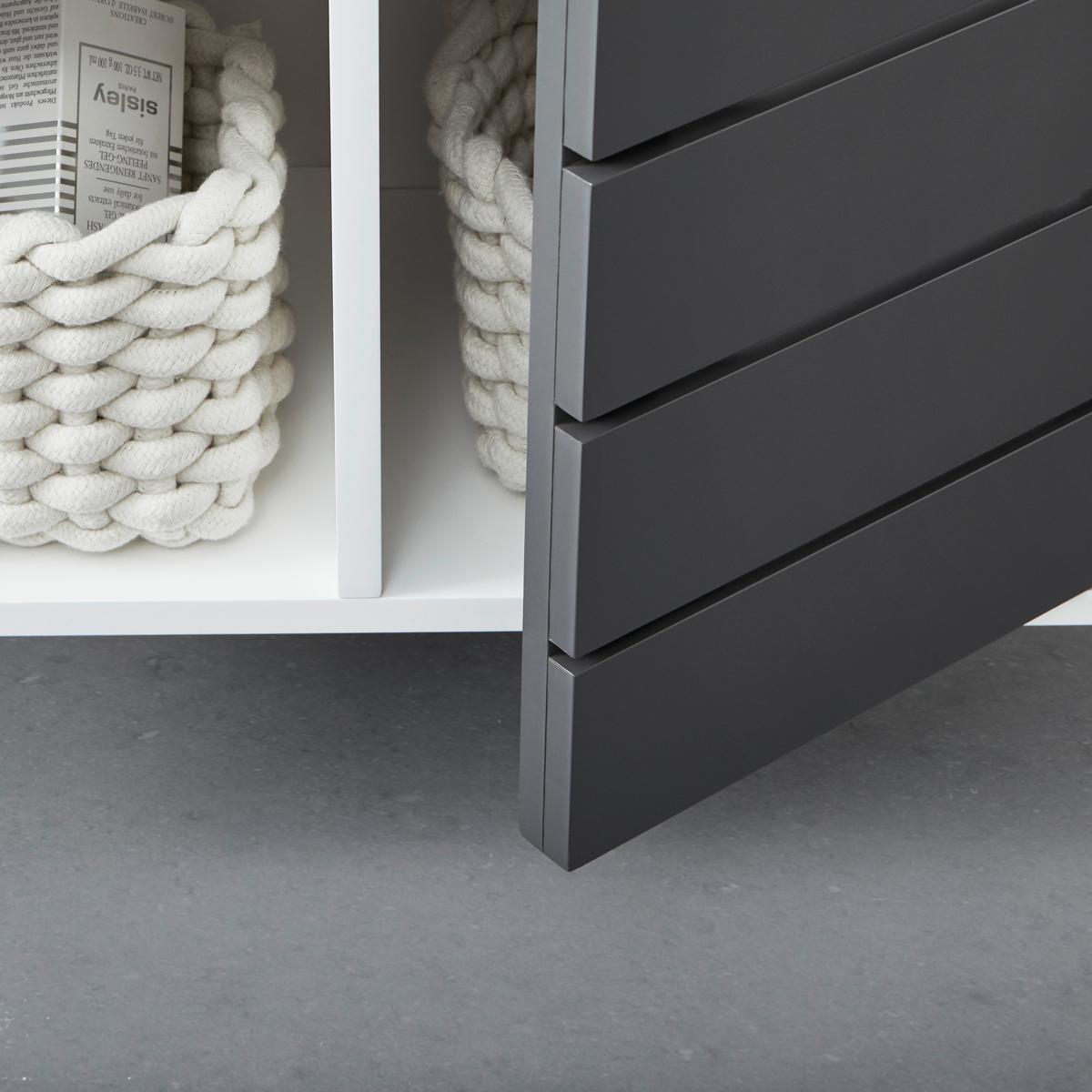 Waschbeckenunterschrank Tia Grau/Weiß ca. 60x54x30 cm - Weiß/Grau, MODERN (60/54/30cm) - Bessagi Home