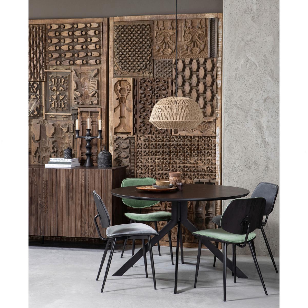 Esstisch Bruno Schwarz L: 120 cm - Schwarz, Design, Holzwerkstoff/Metall (120/120/75cm) - Livetastic