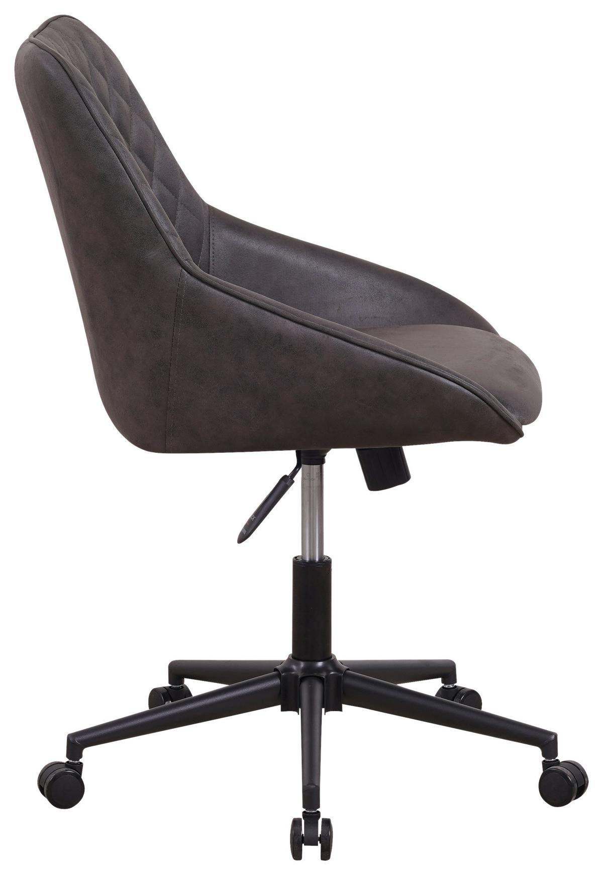 Drehstuhl Kayne ca. 60x84 cm Anthrazit - Anthrazit/Schwarz, KONVENTIONELL, Textil/Metall (60/84/64,5cm) - MID.YOU