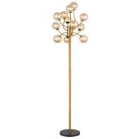 LED-STEHLEUCHTE 56135-12S - Messingfarben/Goldfarben, Design, Glas/Kunststoff (62/200cm) - Globo