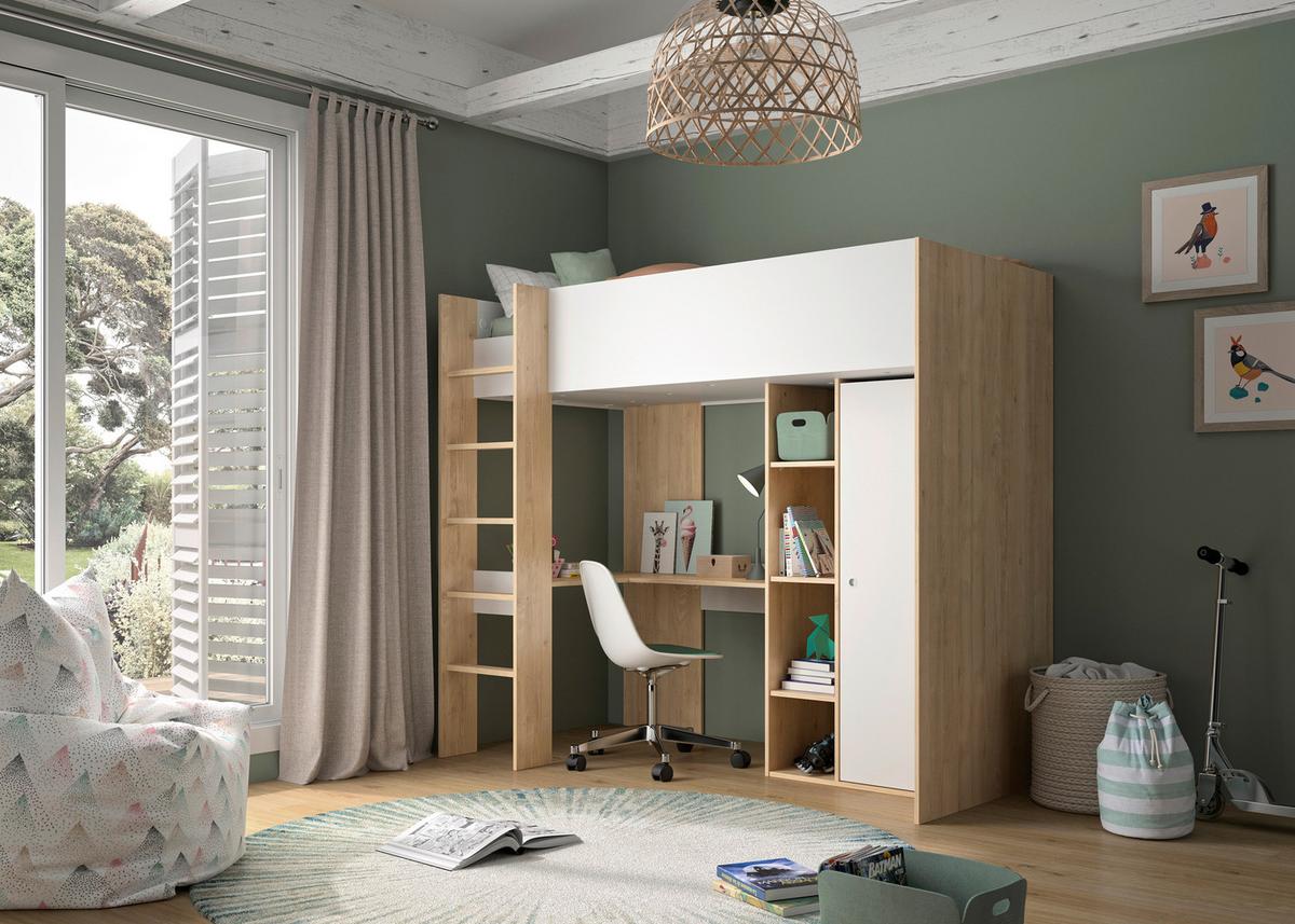 Igralna Postelja Matis, Bela, Barva Kostanja, 90x200 - bela/rjava, Basics, leseni material (90/200cm)