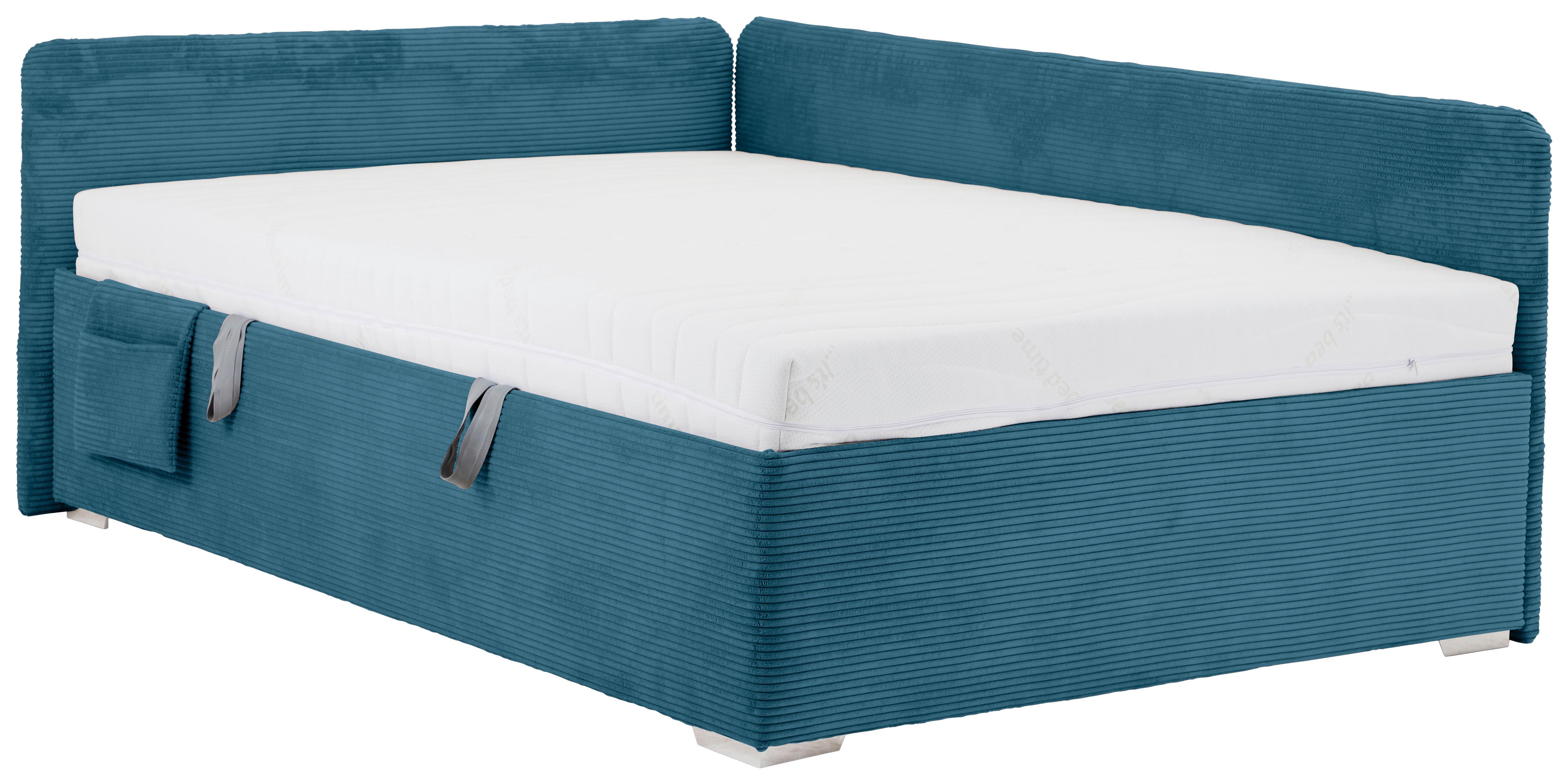 Krevet Remi - prirodne boje/pastelno plava, Konvencionalno, drvo/tekstil (120/200cm) - Based